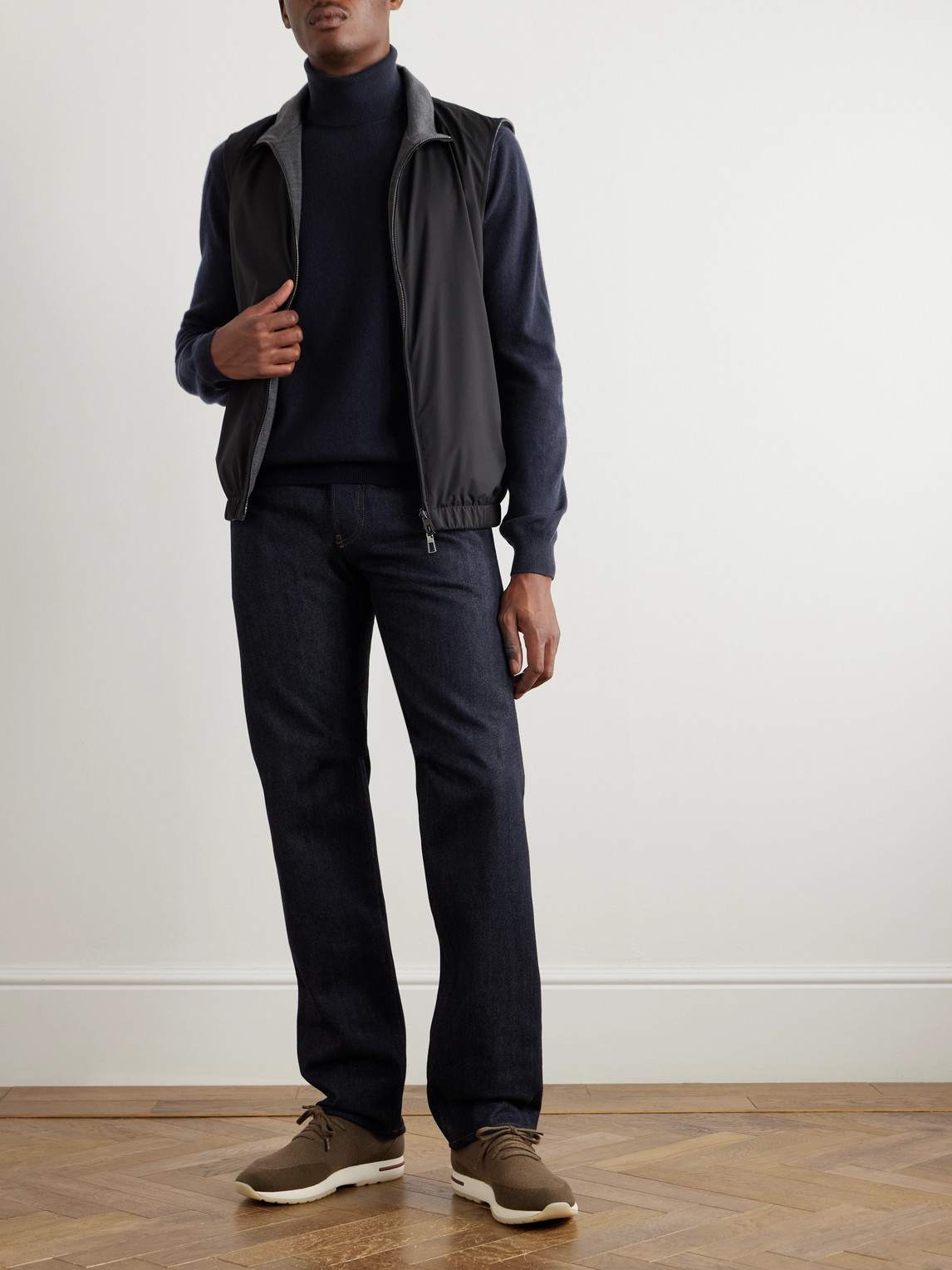 Loro Piana Baby Cashmere Rollneck Sweater In Blue