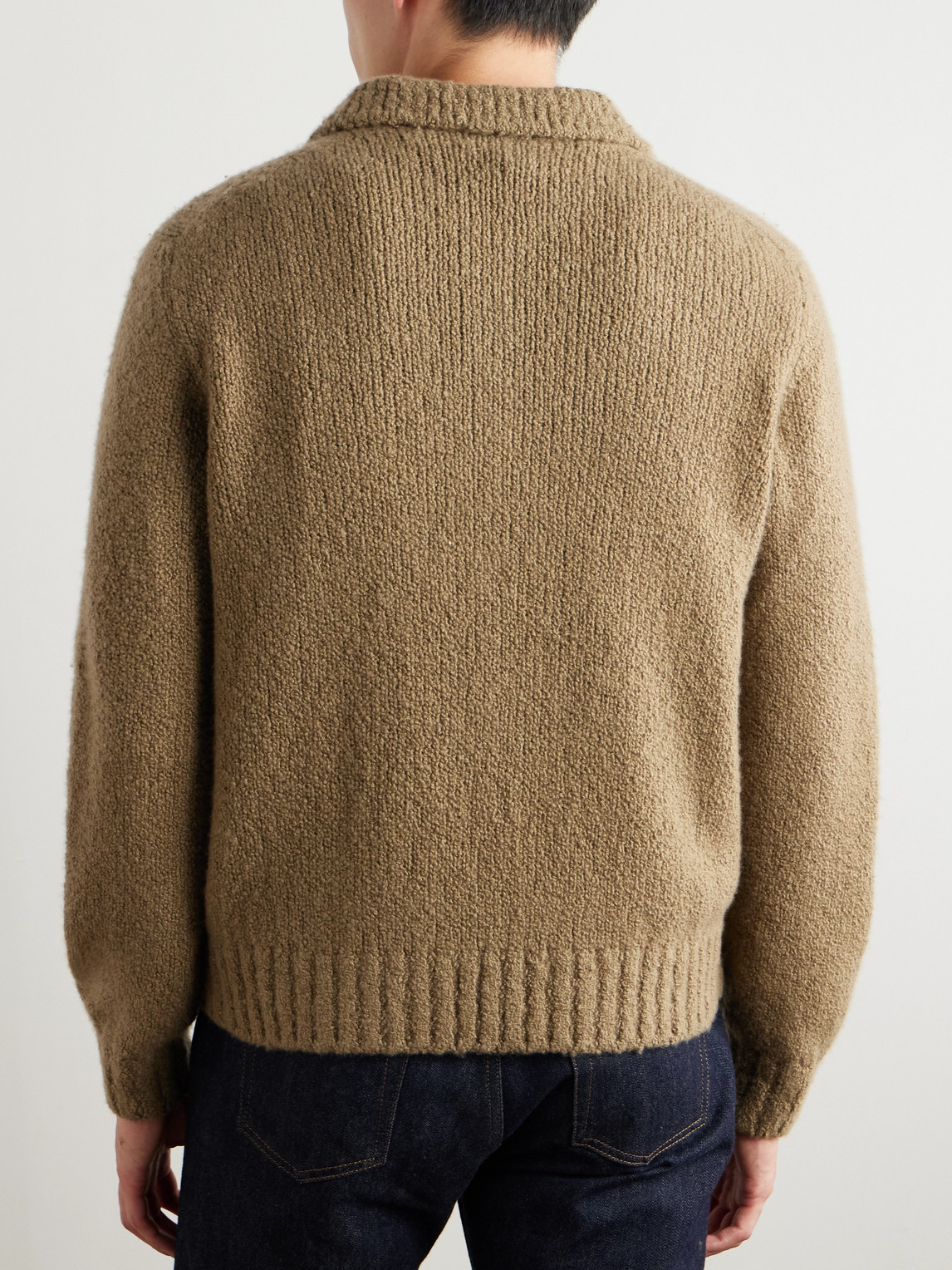 Loro Piana Folecchio Cashmere And Silk-blend Half-zip Sweater In Brown