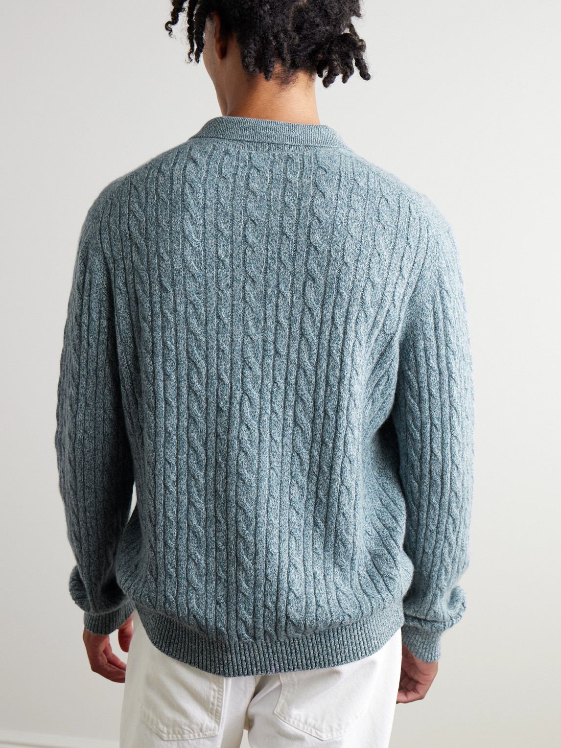 Loro Piana Cashmere Cable-knit Sweater In Blue