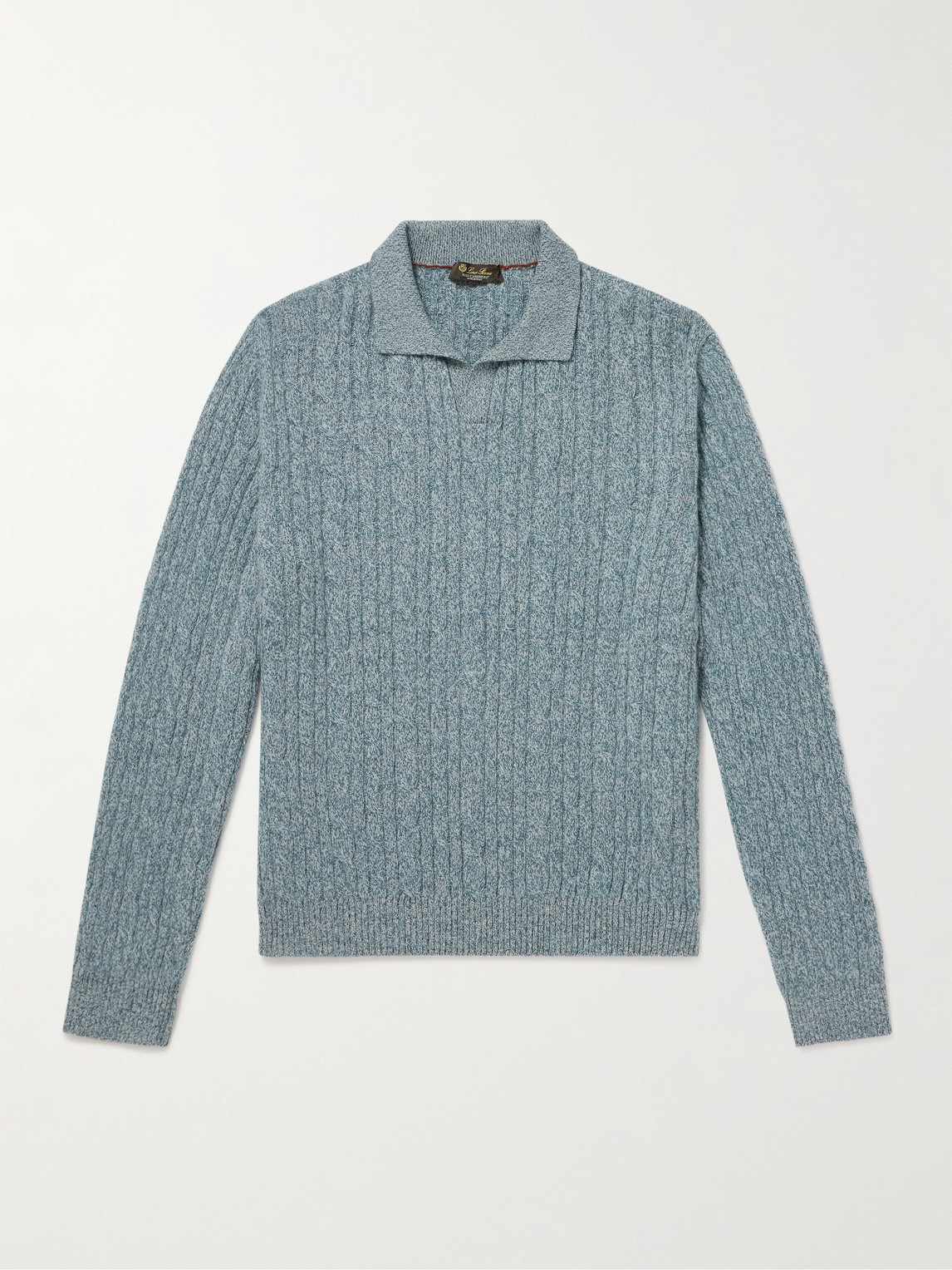 Loro Piana Cable-Knit Cashmere Polo Sweater - Men