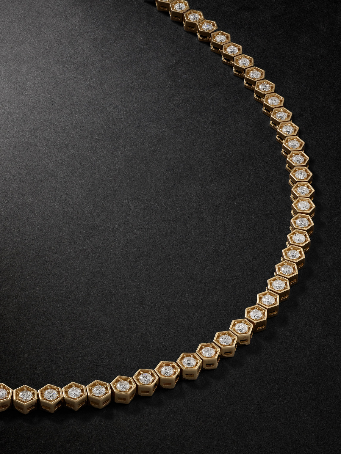 KOLOURS JEWELRY Hexagon XXXLarge 18-Karat Gold Diamond Necklace - Men