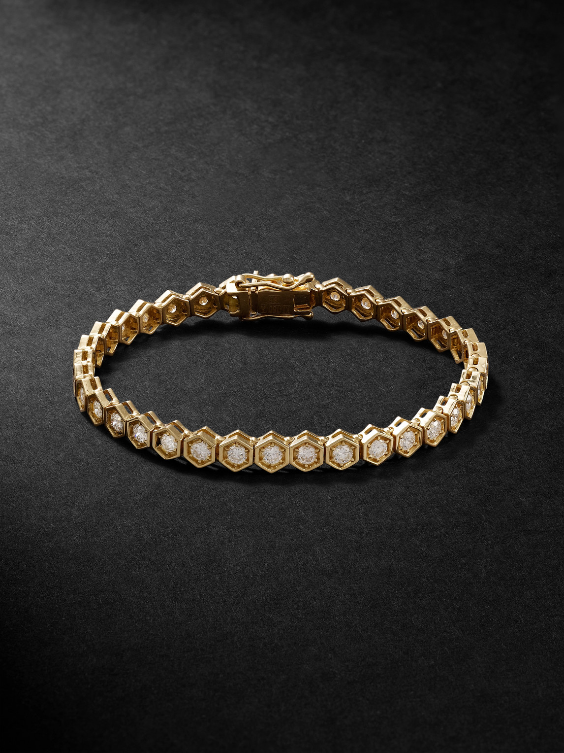 KOLOURS JEWELRY Hexagon XXXLarge -Karat Gold Diamond Bracelet - Men