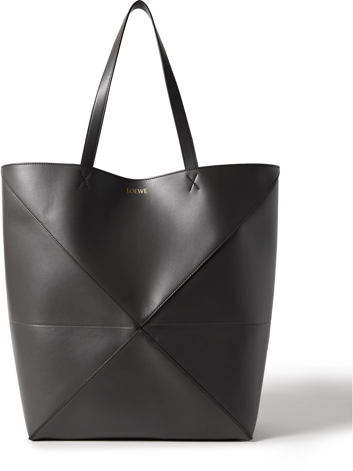 Loewe Puzzle Fold Xl Panelled Leather Tote Bag In Grey