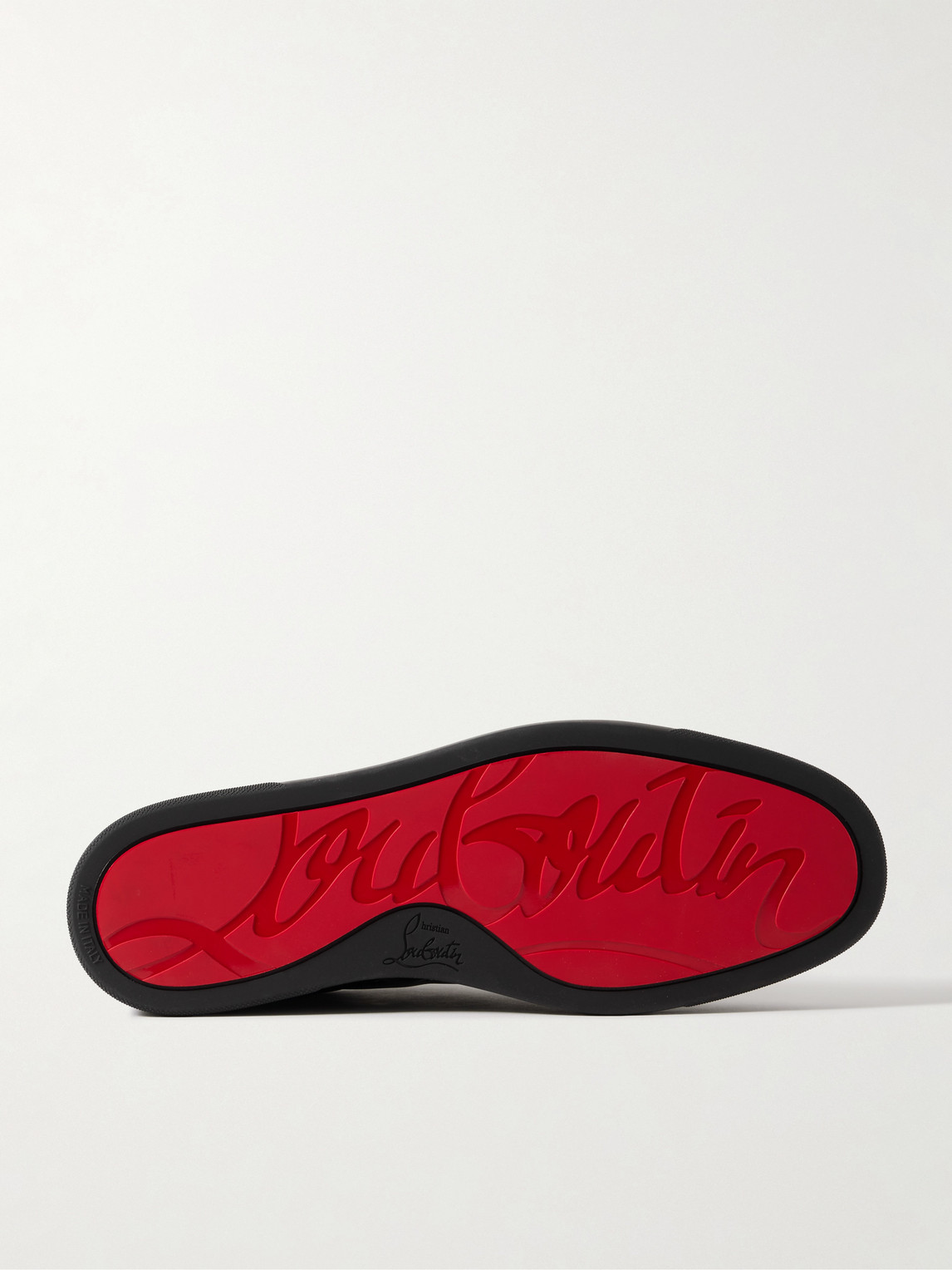 Christian Louboutin Louis Junior Suede And Leather-trimmed Ripstop Sneakers In Black