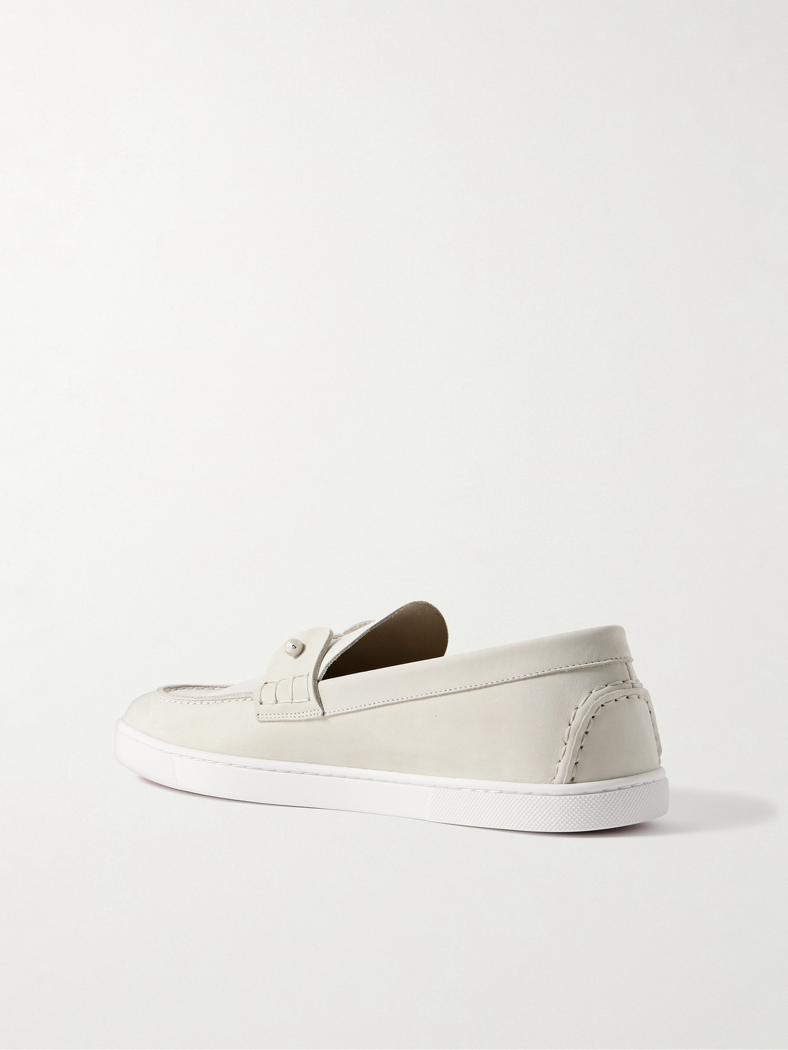 Christian Louboutin Chambeliboat Nubuck Loafers In Gray