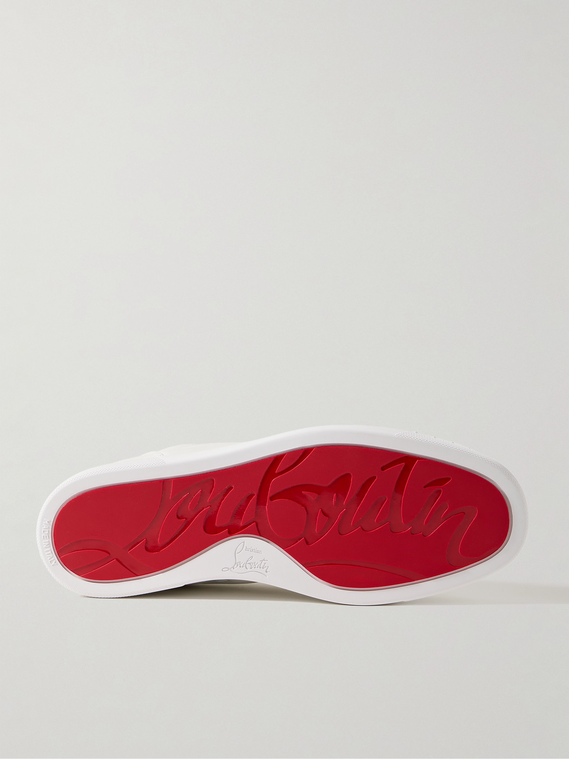 Christian Louboutin Louis Junior Spikes Cap-toe Leather Sneakers In White