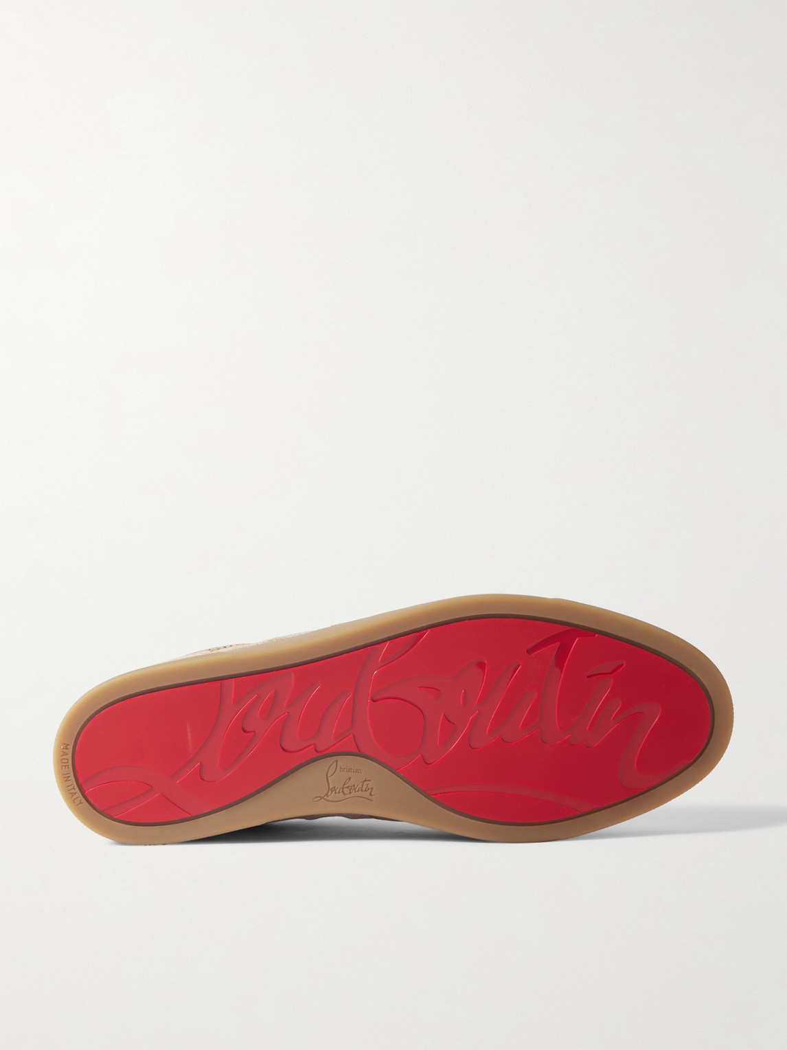 Christian Louboutin Rui Perforated Low-top Sneakers Suede Rubber In Brown