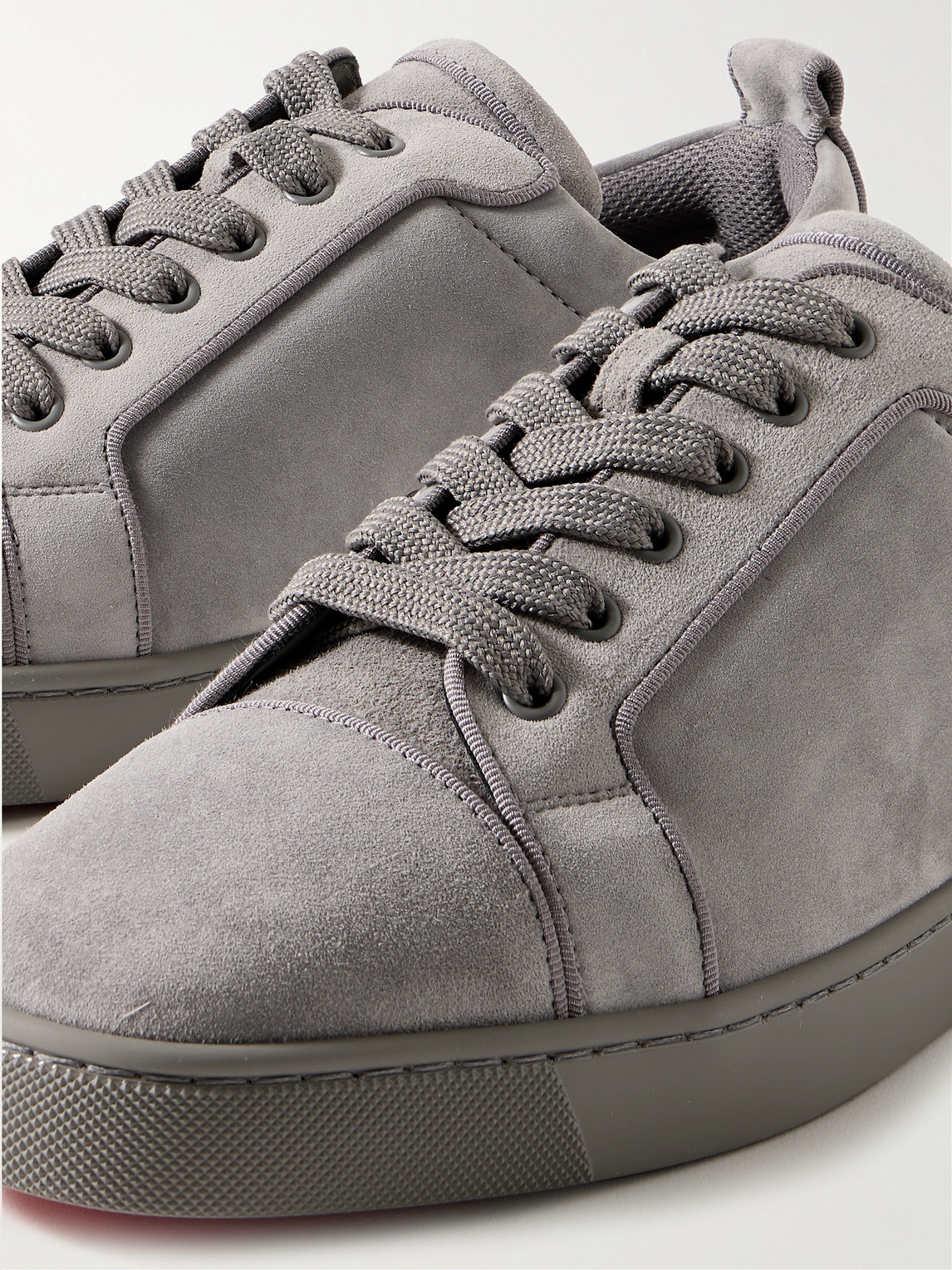 Christian Louboutin Louis Junior Suede Sneaker In Gray