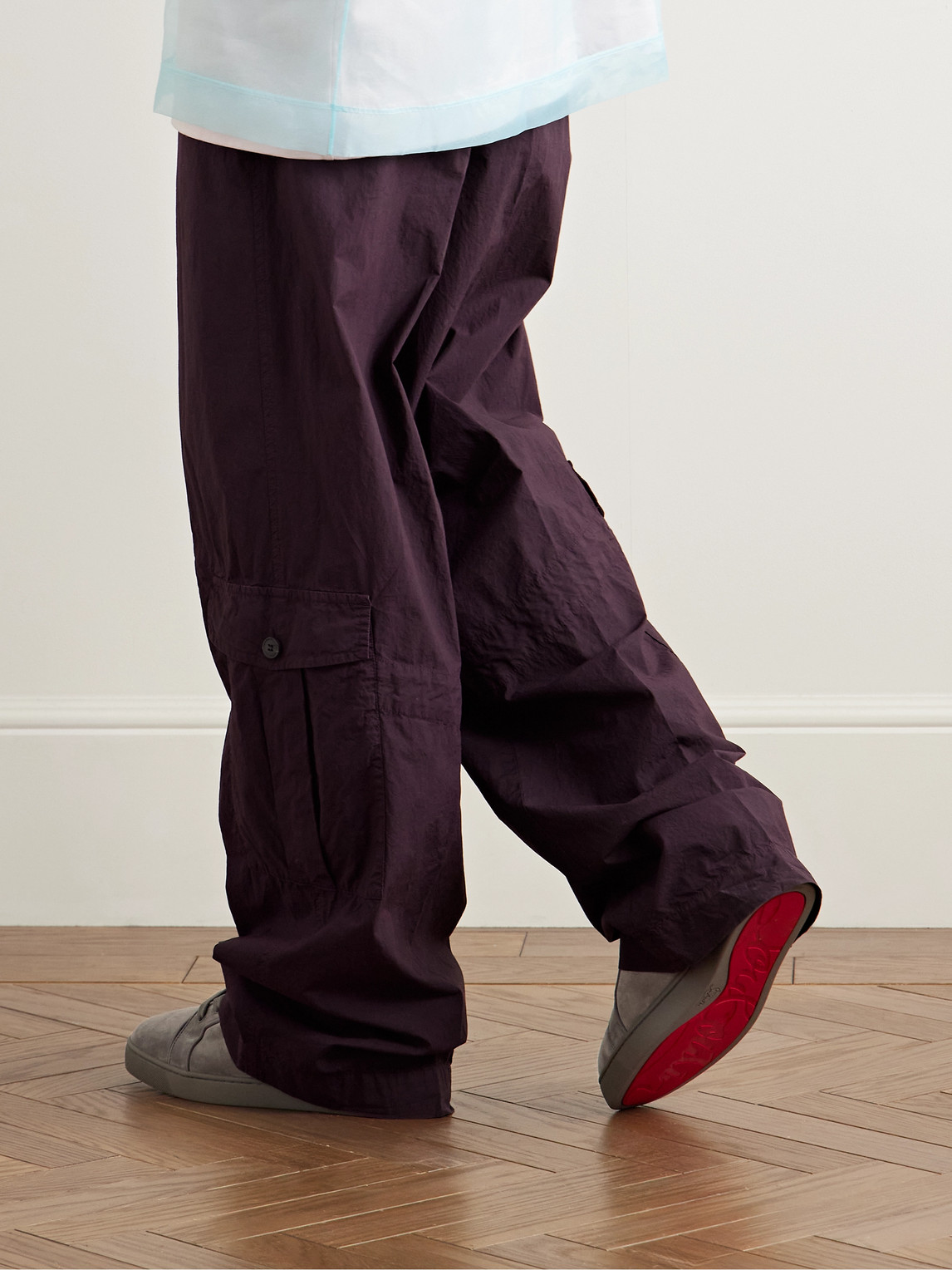 Christian Louboutin Louis Junior Suede Sneaker In Gray