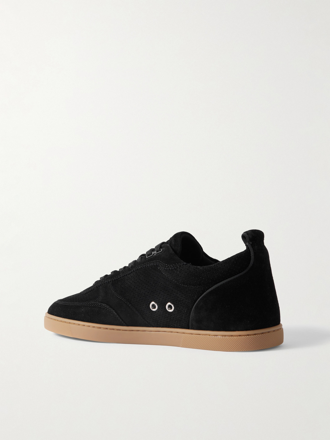 Christian Louboutin Mens Black Tutti Rui Low-top Leather Trainers Eur 44 / 10 Uk In Black