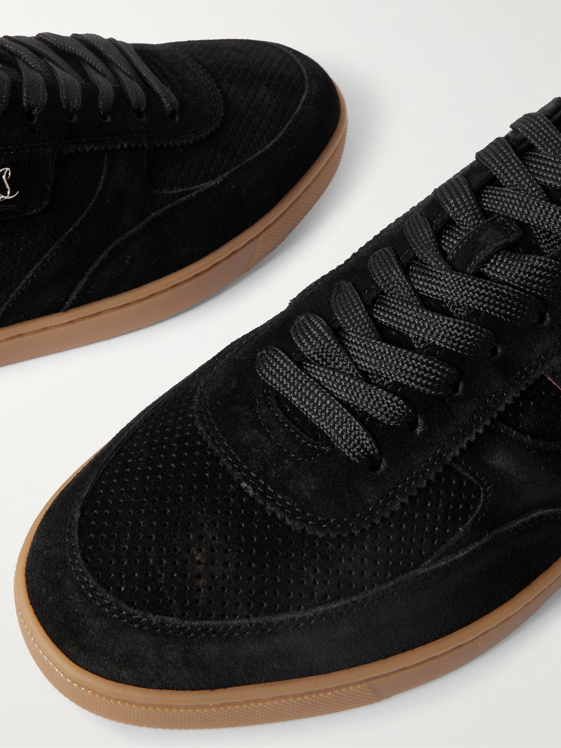 Christian Louboutin Mens Black Tutti Rui Low-top Leather Trainers Eur 44 / 10 Uk In Black