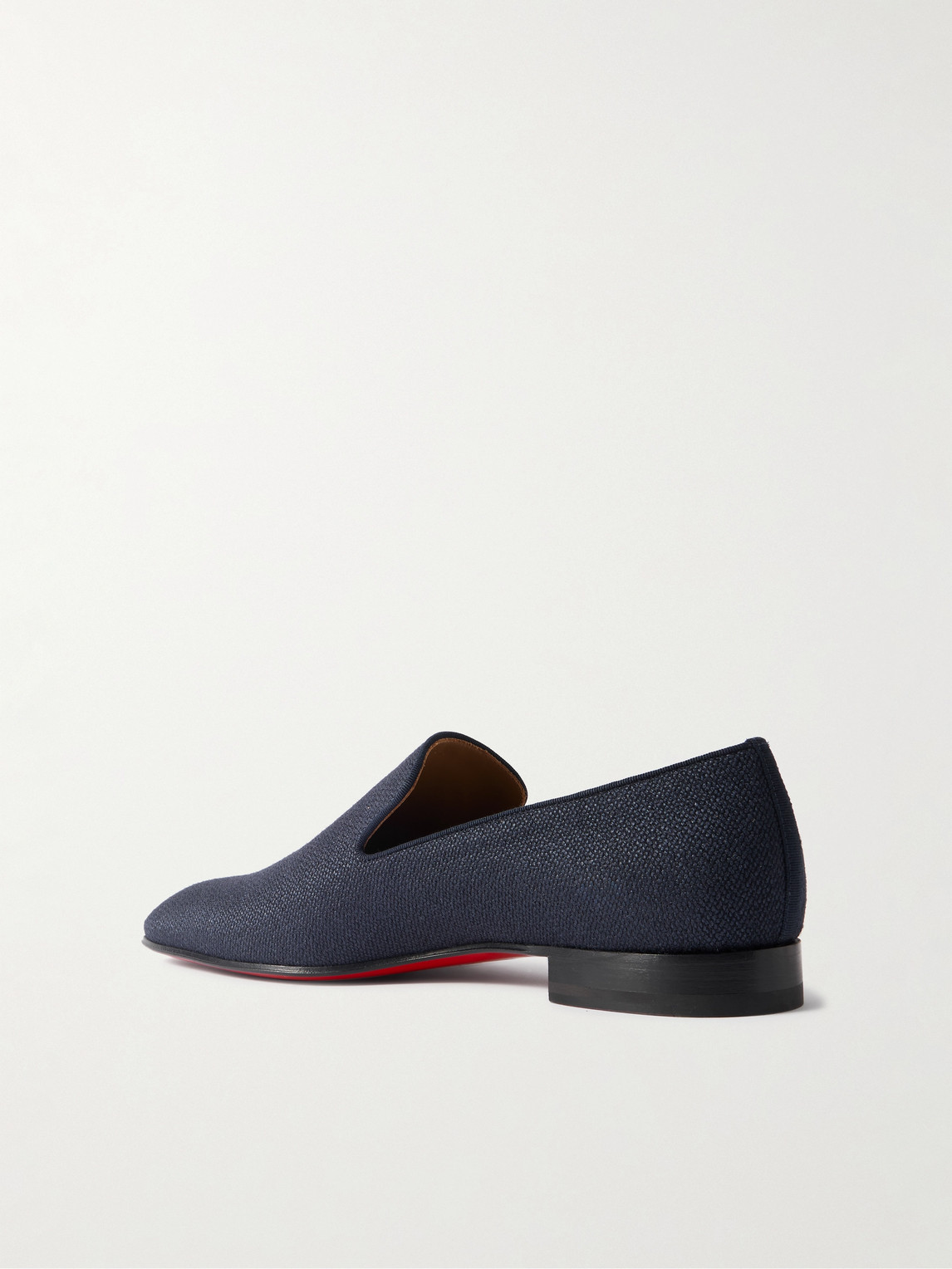 Christian Louboutin Dandelion Crepe De Soie Loafers In Blue