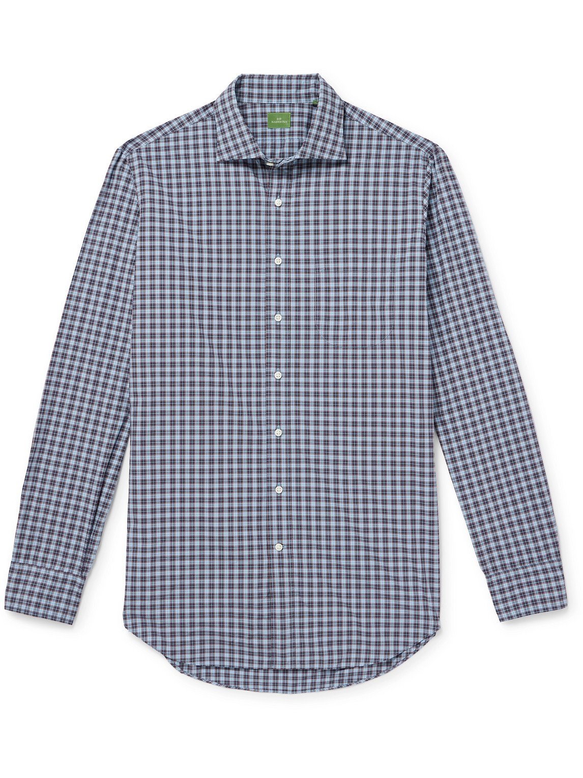 Sid Mashburn Slim-fit Checked Cotton-poplin Shirt In Blue