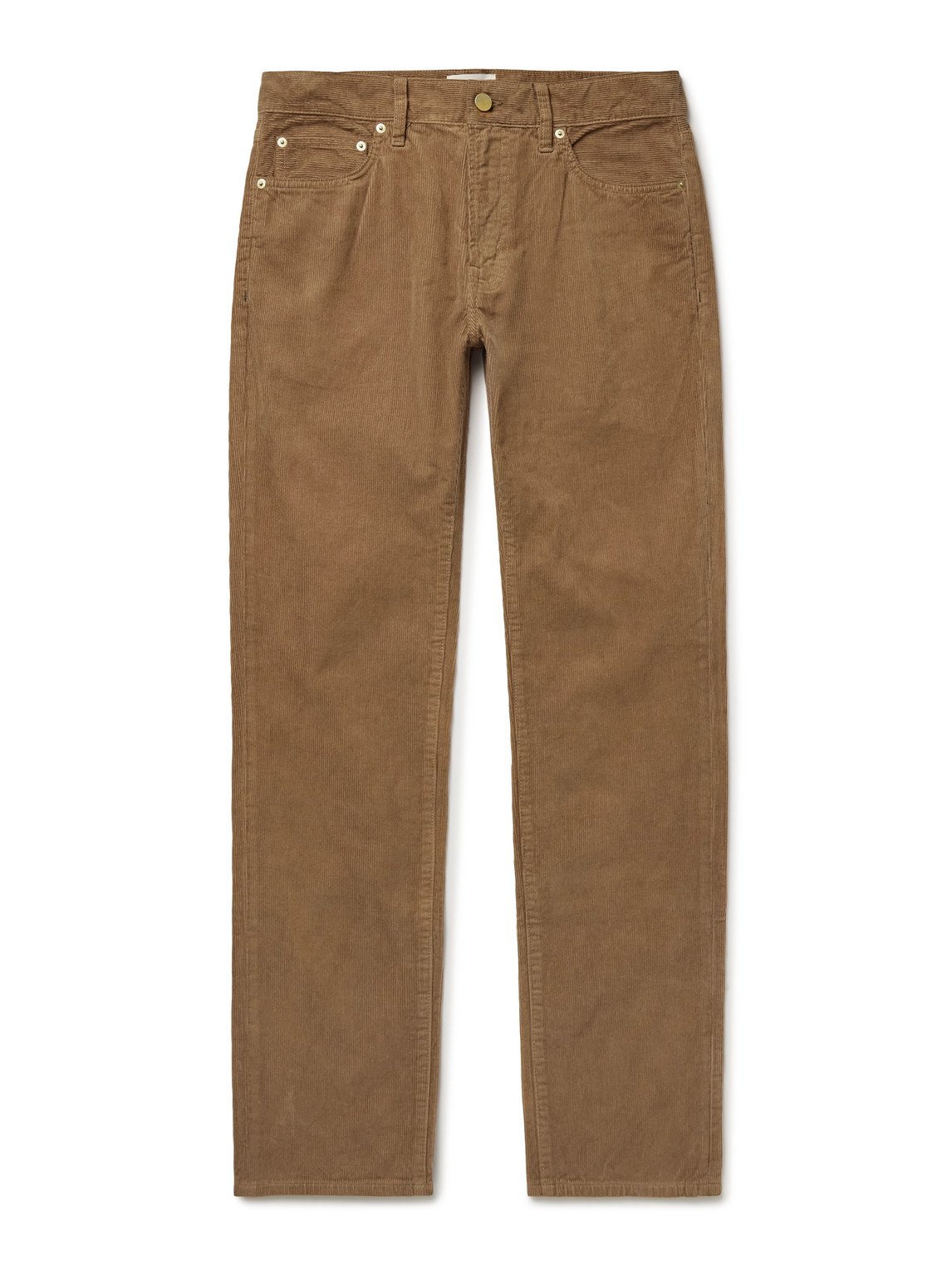 Slim-Fit Straight-Leg Garment-Dyed Cotton-Corduroy Trousers