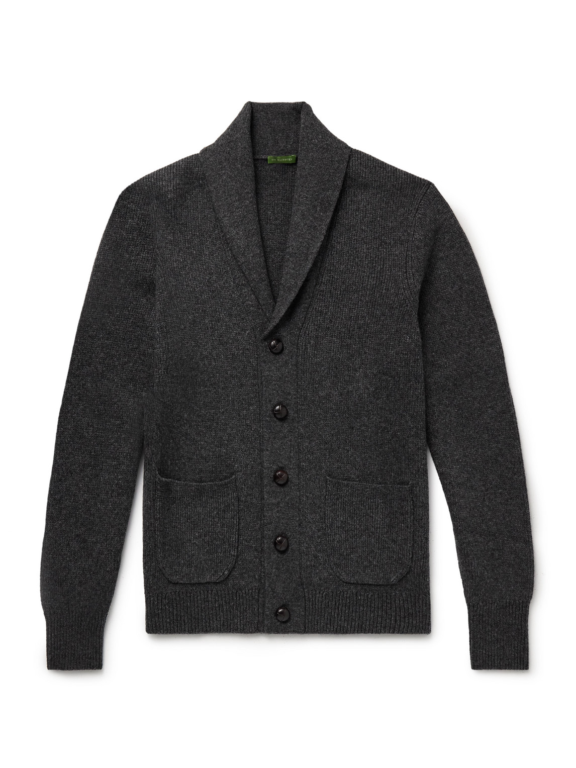 Sid Mashburn Shawl-collar Wool-blend Cardigan In Gray