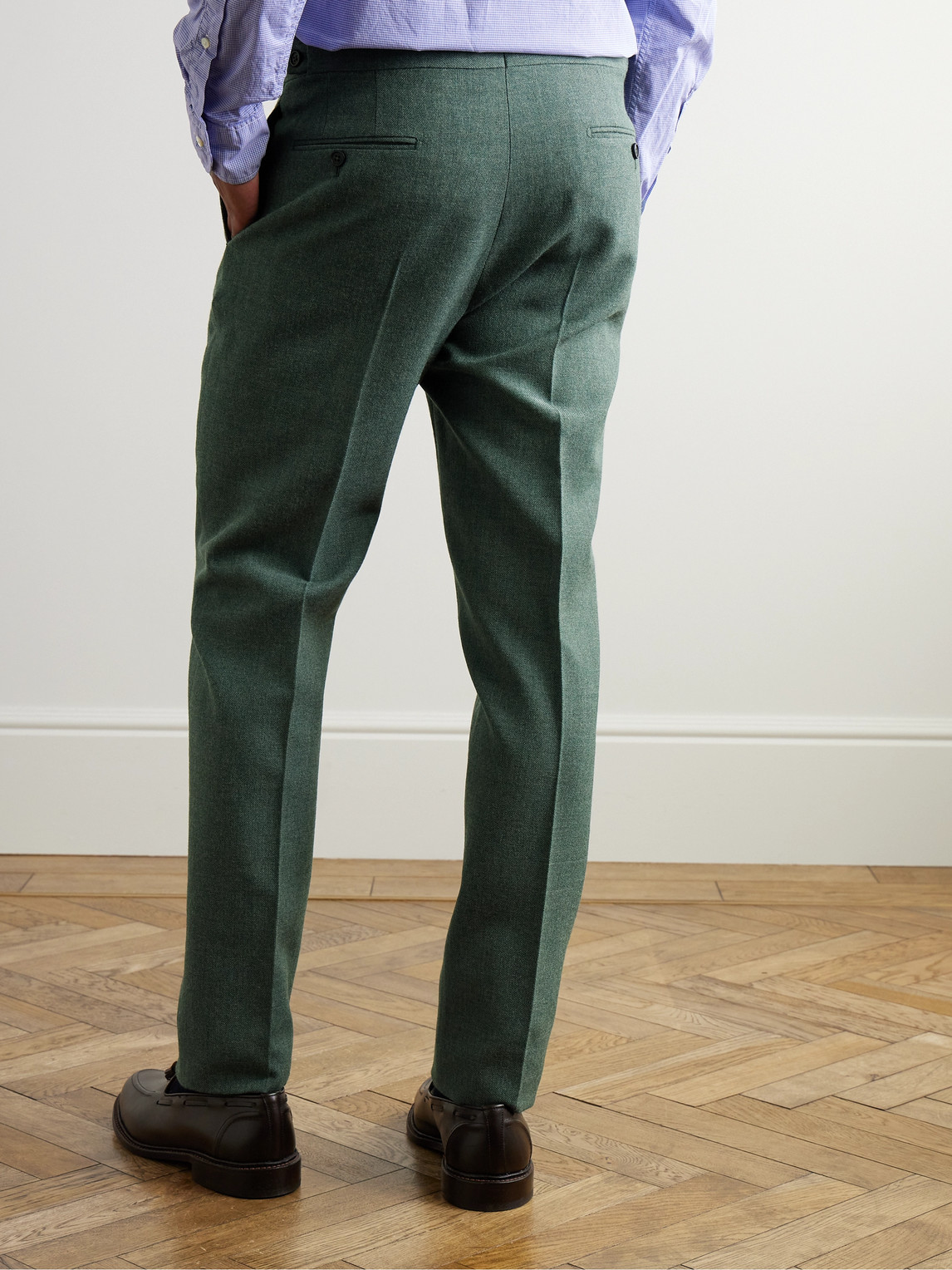  Sid Mashburn - Slim-fit Wool Suit Trousers - Men - Green - Uk/us 38 