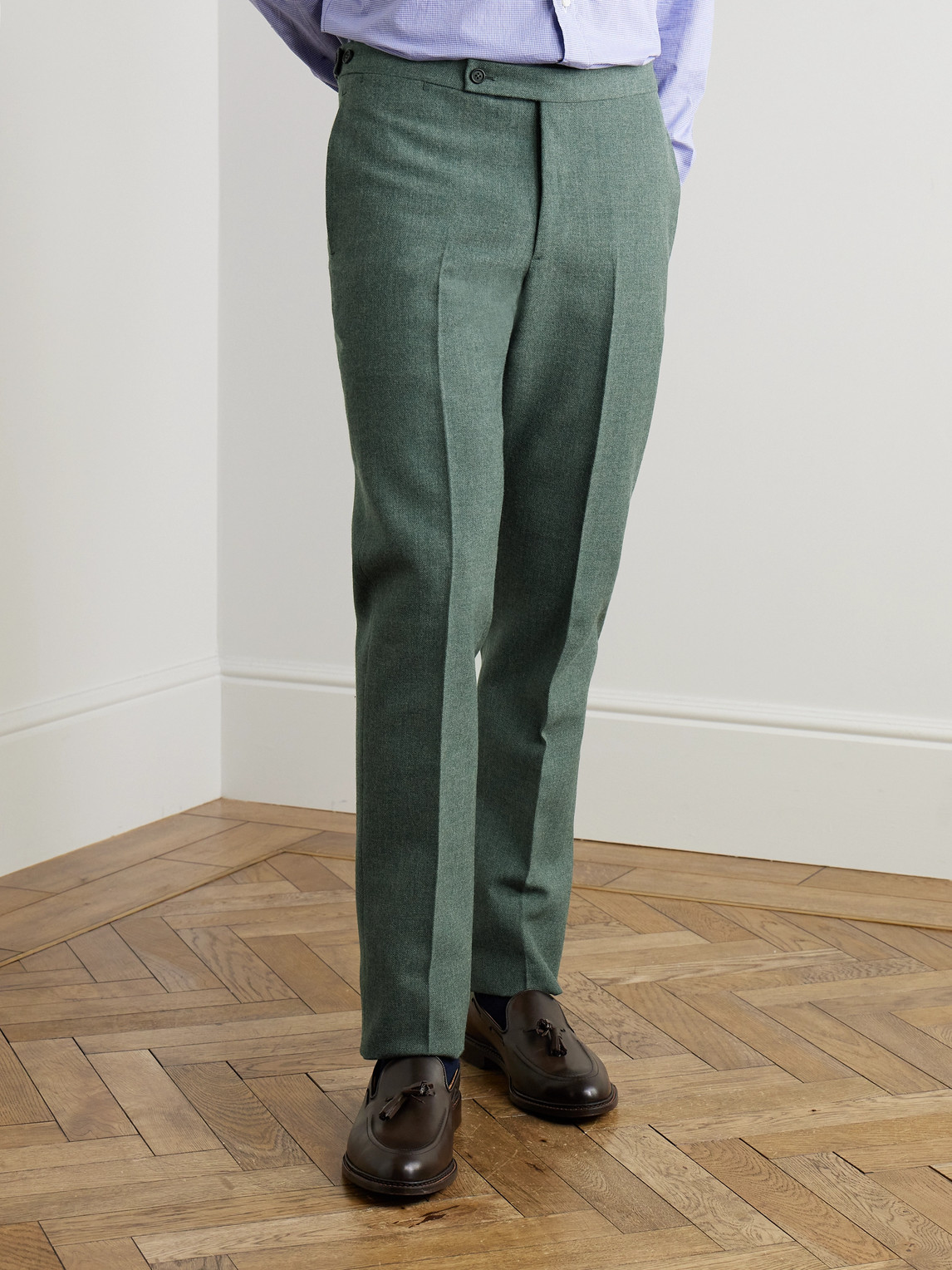  Sid Mashburn - Slim-fit Wool Suit Trousers - Men - Green - Uk/us 38 