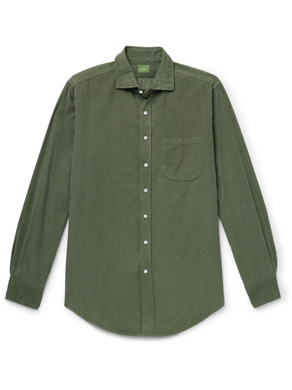 Sid Mashburn Fine Wale Corduroy Button-up Shirt In Green