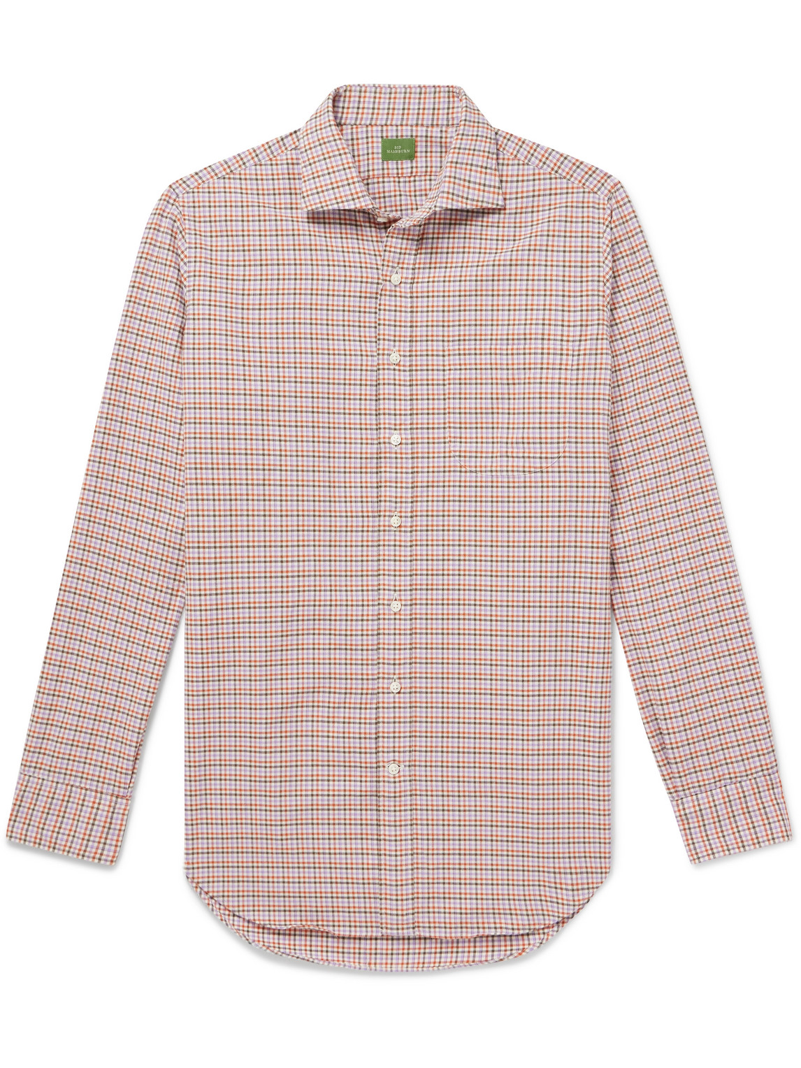 Sid Mashburn Slim-fit Spread-collar Cotton-twill Shirt In Orange