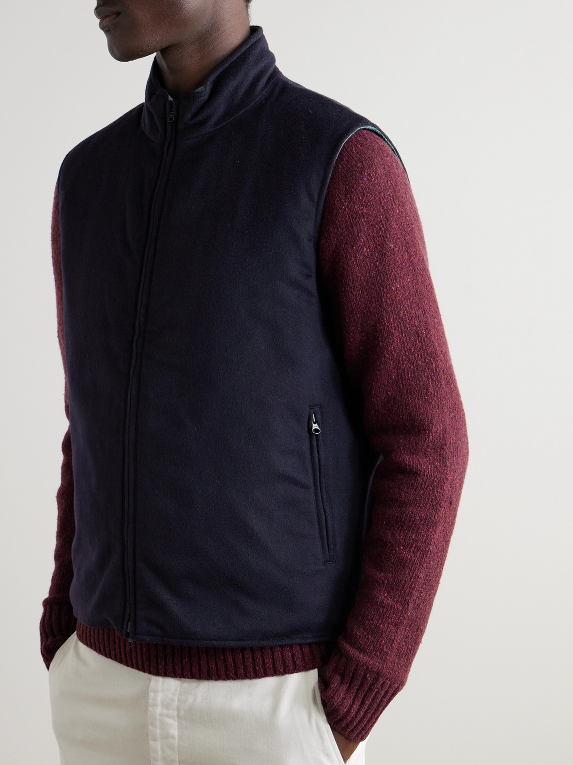  Sid Mashburn - Reversible Padded Cashmere-flannel And Shell Gilet - Men - Blue - Xl 