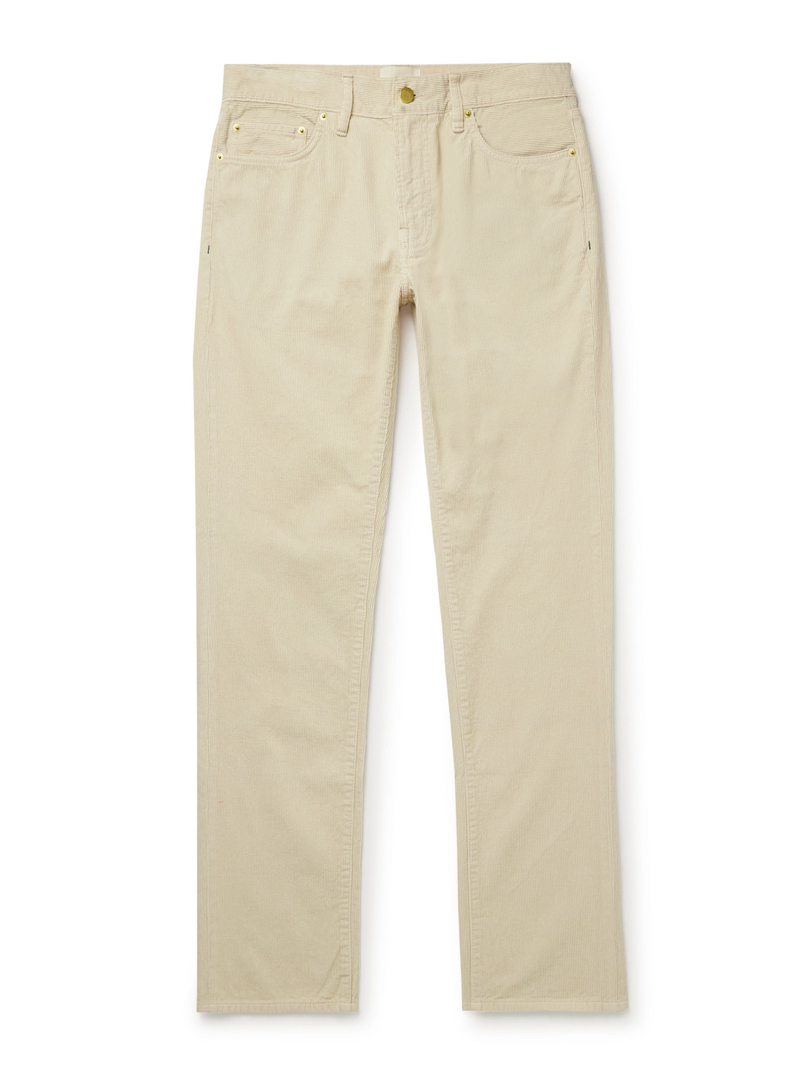 Sid Mashburn Slim-fit Straight-leg Garment-dyed Cotton-corduroy Trousers In Neutrals