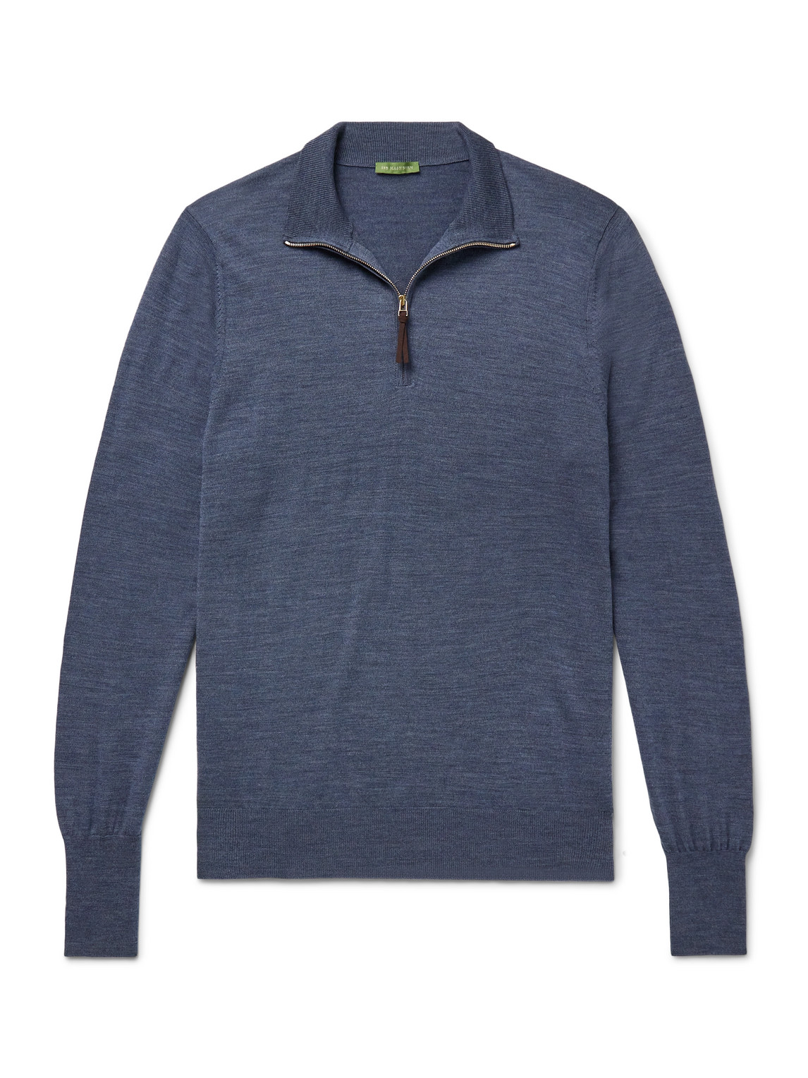 Sid Mashburn Escorial Wool Half-zip Sweater In Blue