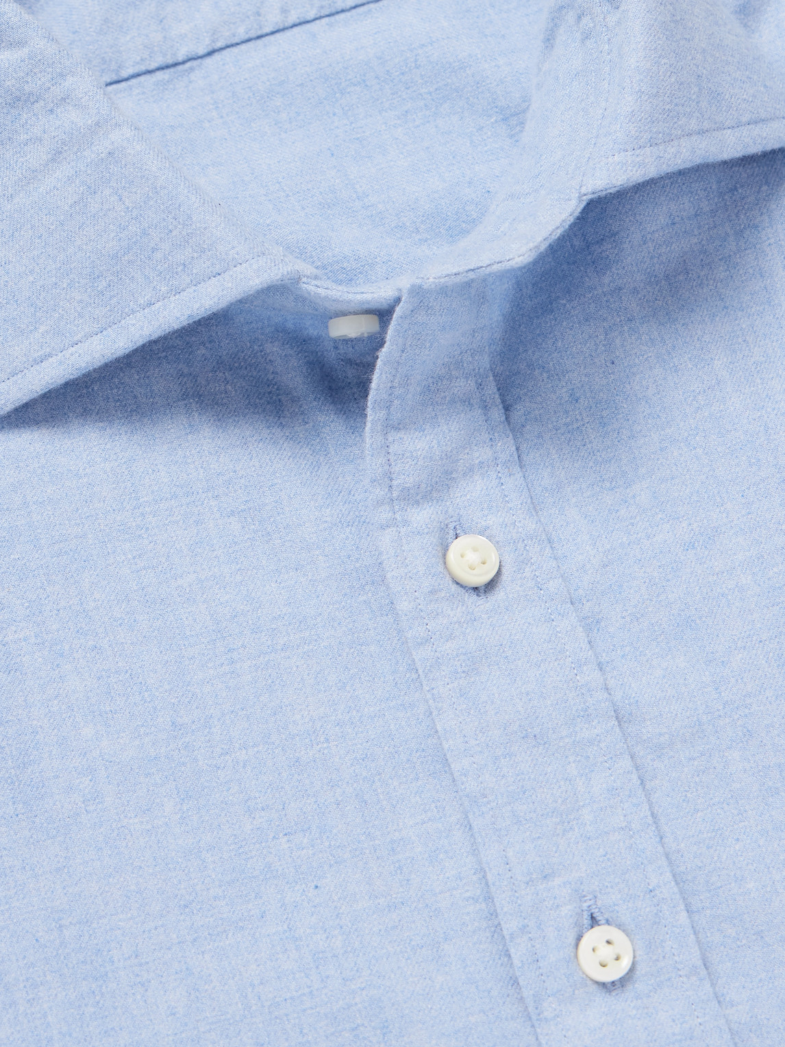Sid Mashburn Spread-collar Cotton-flannel Shirt In Blue