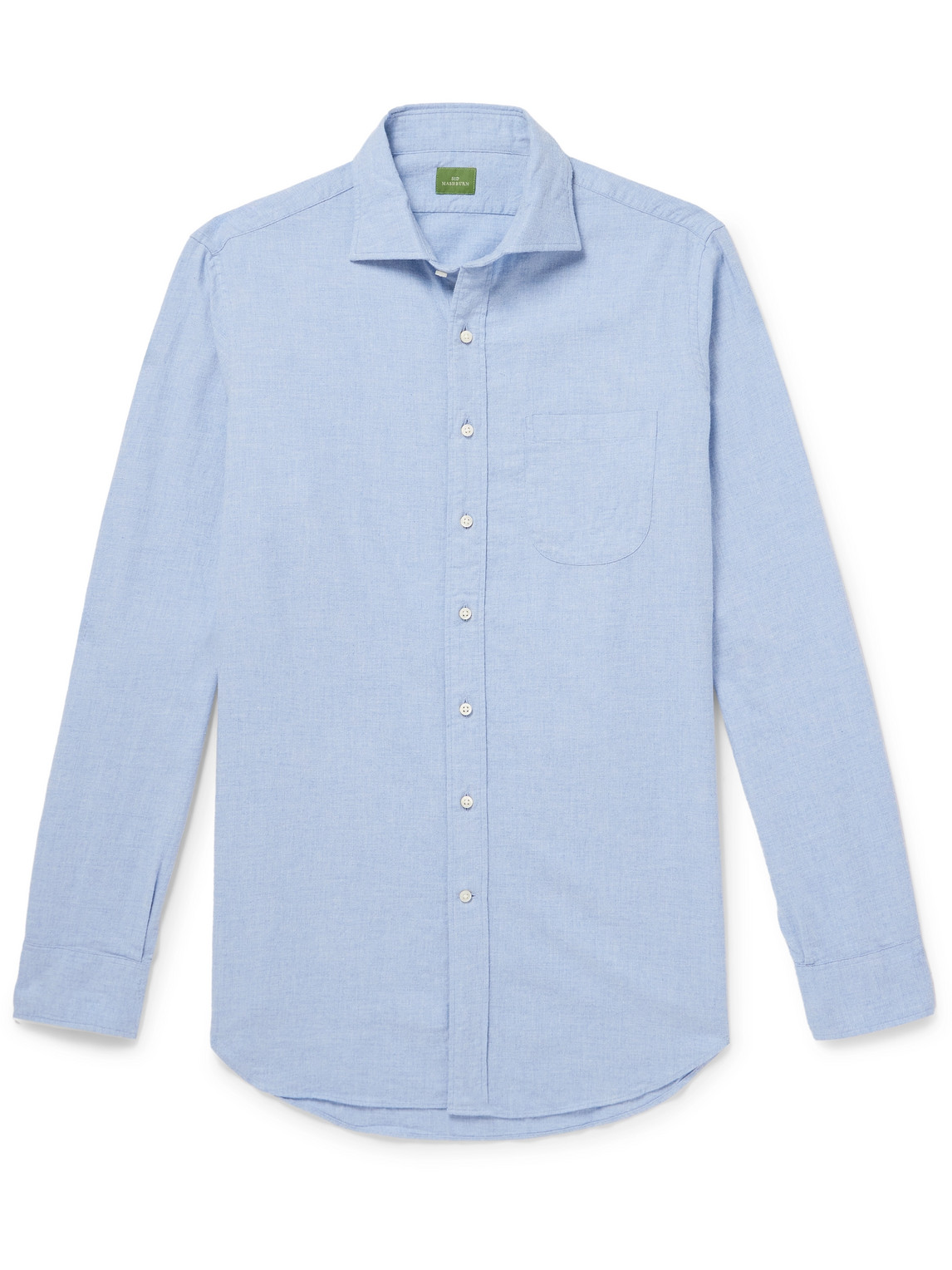 Sid Mashburn Spread-collar Cotton-flannel Shirt In Blue