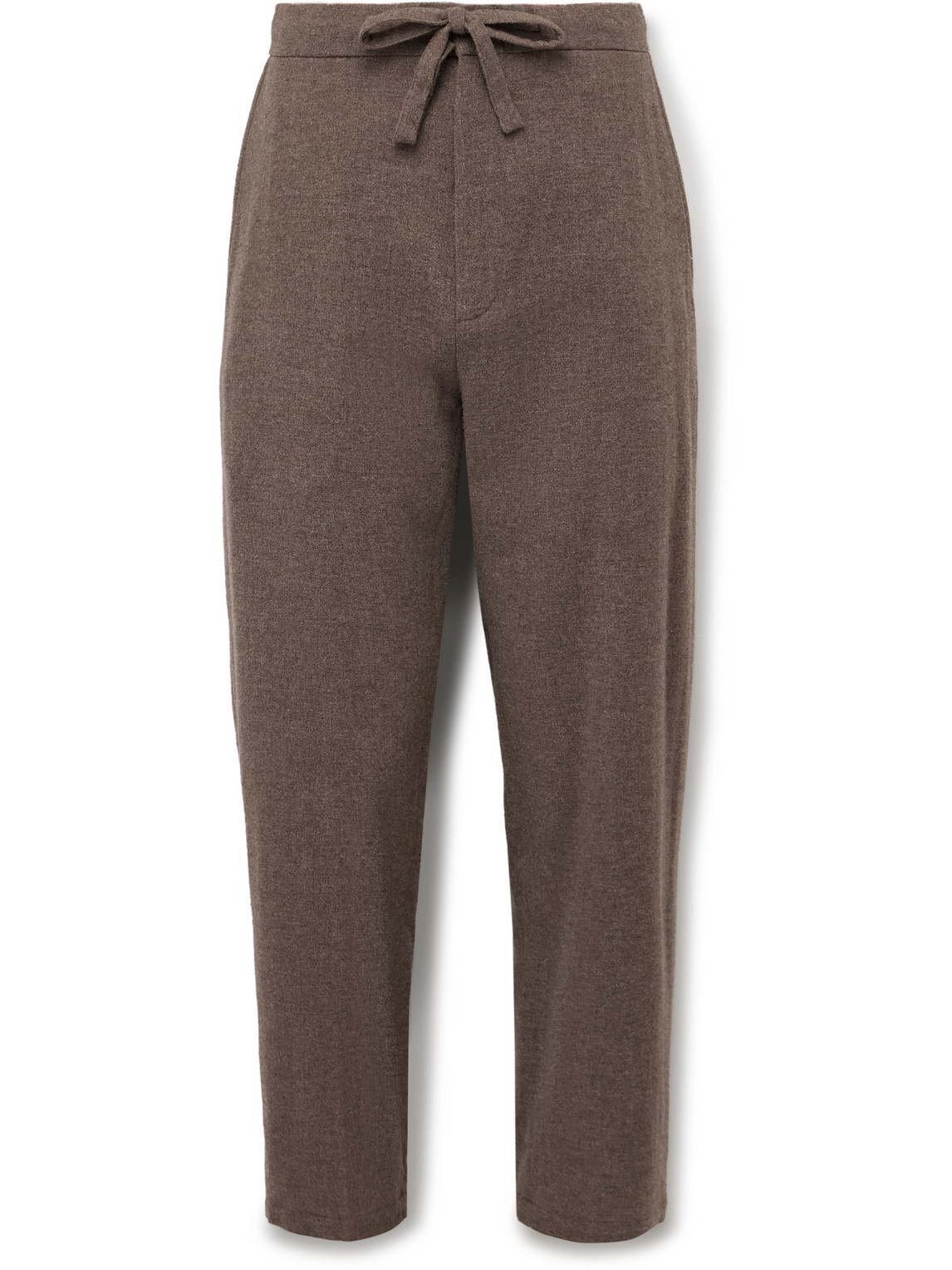Slim-Fit Tapered Brushed-Wool Drawstring Trousers
