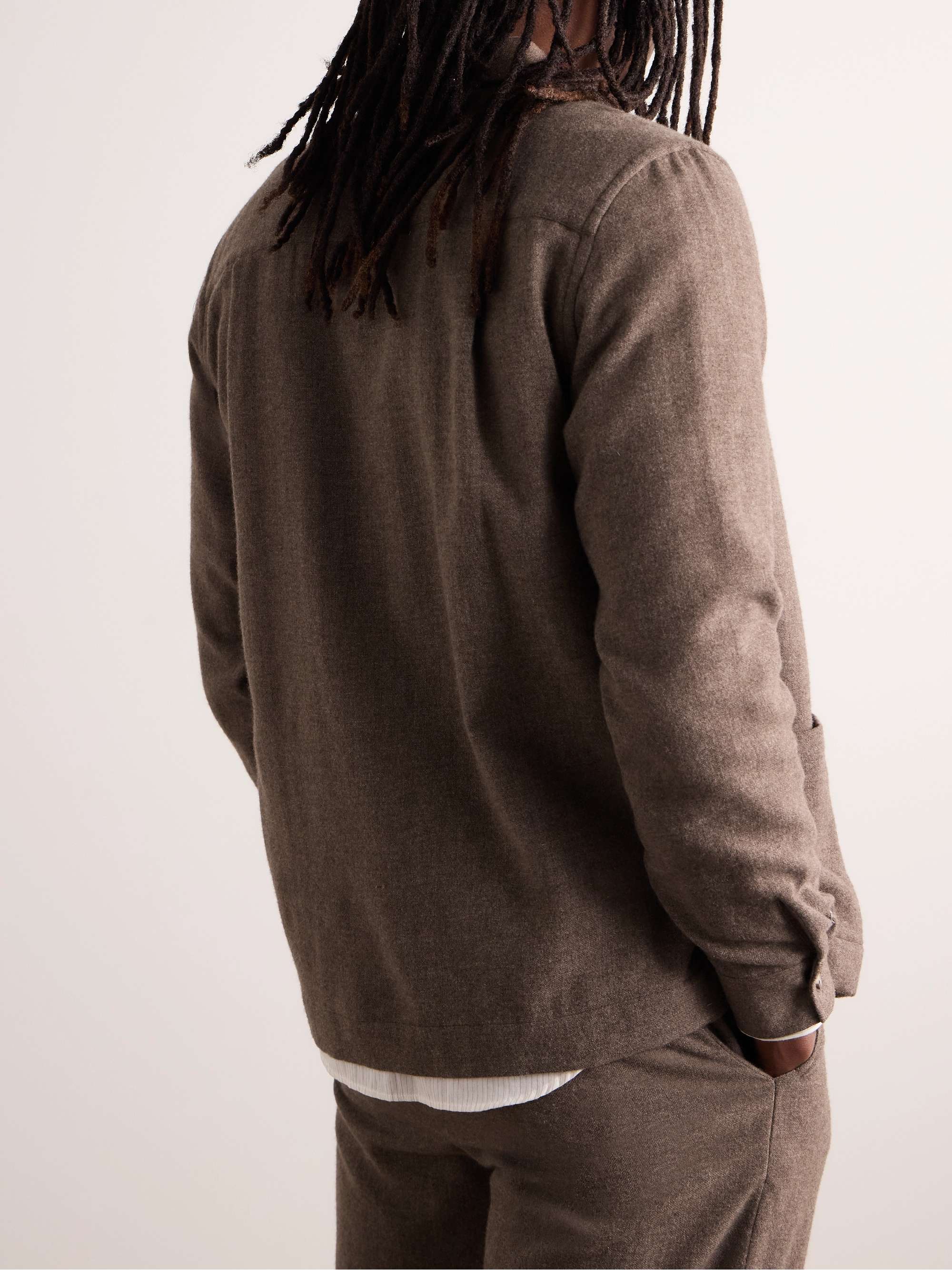 DE BONNE FACTURE Camp-Collar Cotton-Poplin Shirt Jacket
