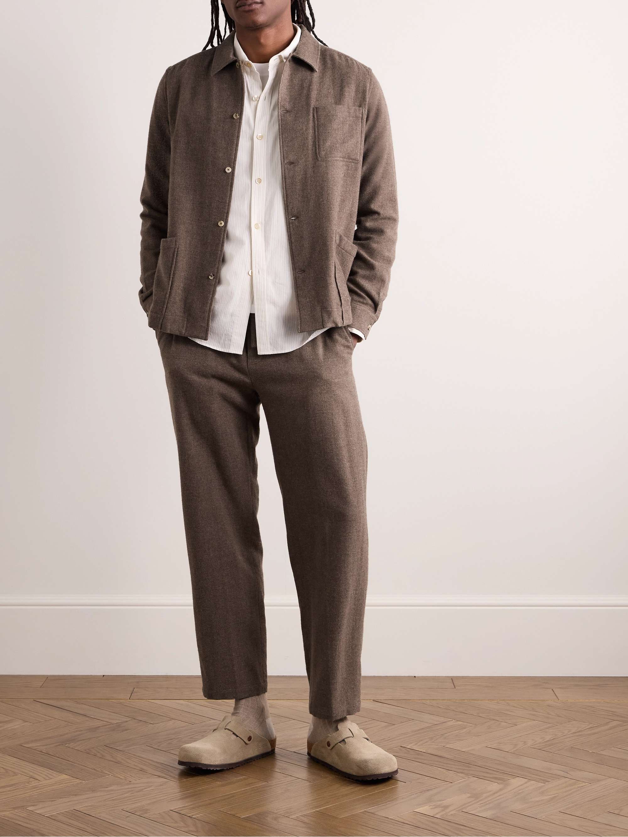 DE BONNE FACTURE Camp-Collar Cotton-Poplin Shirt Jacket