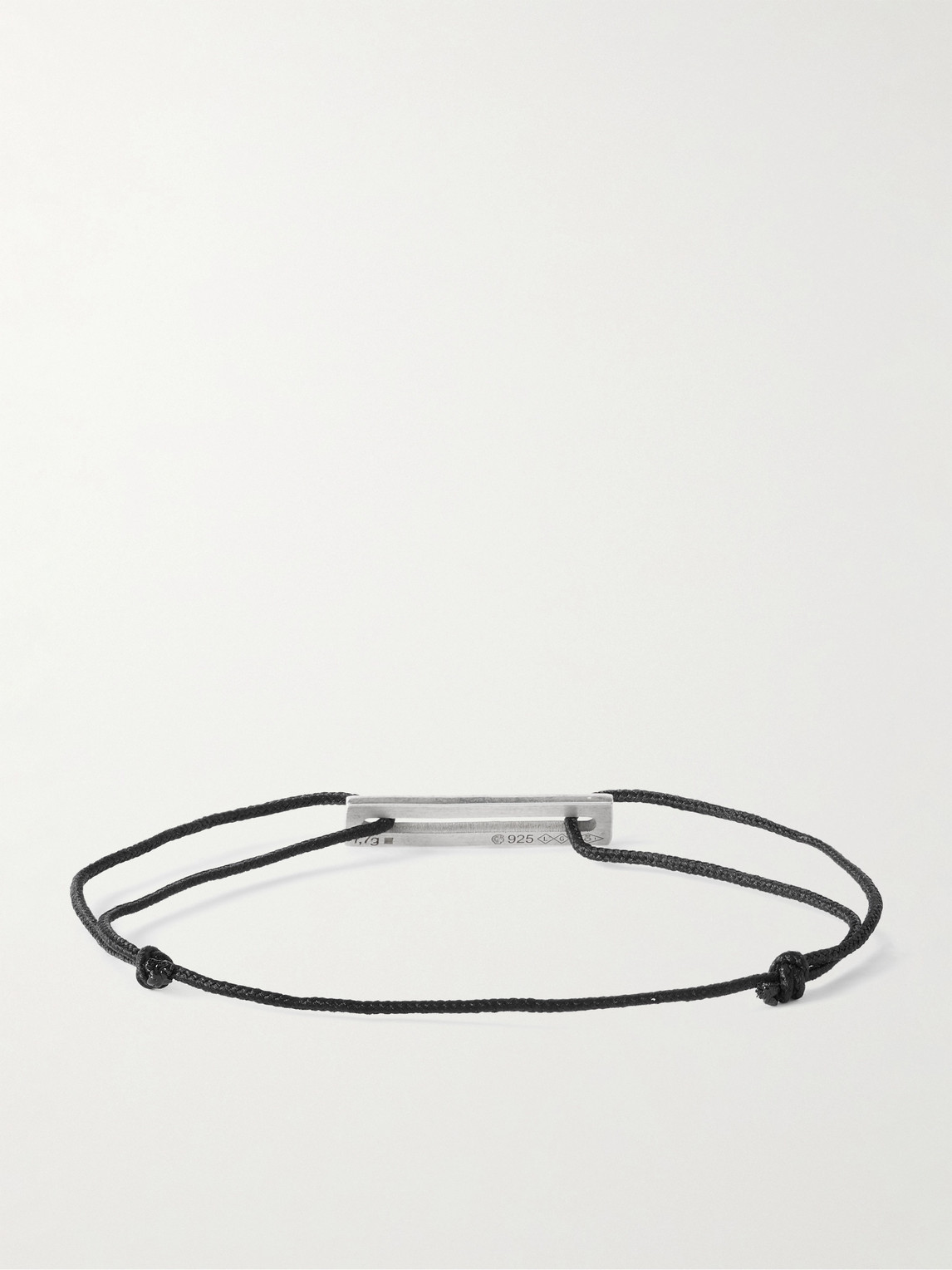 Le Gramme Le 1.7g Sterling Silver, Enamel And Cord Bracelet In Black