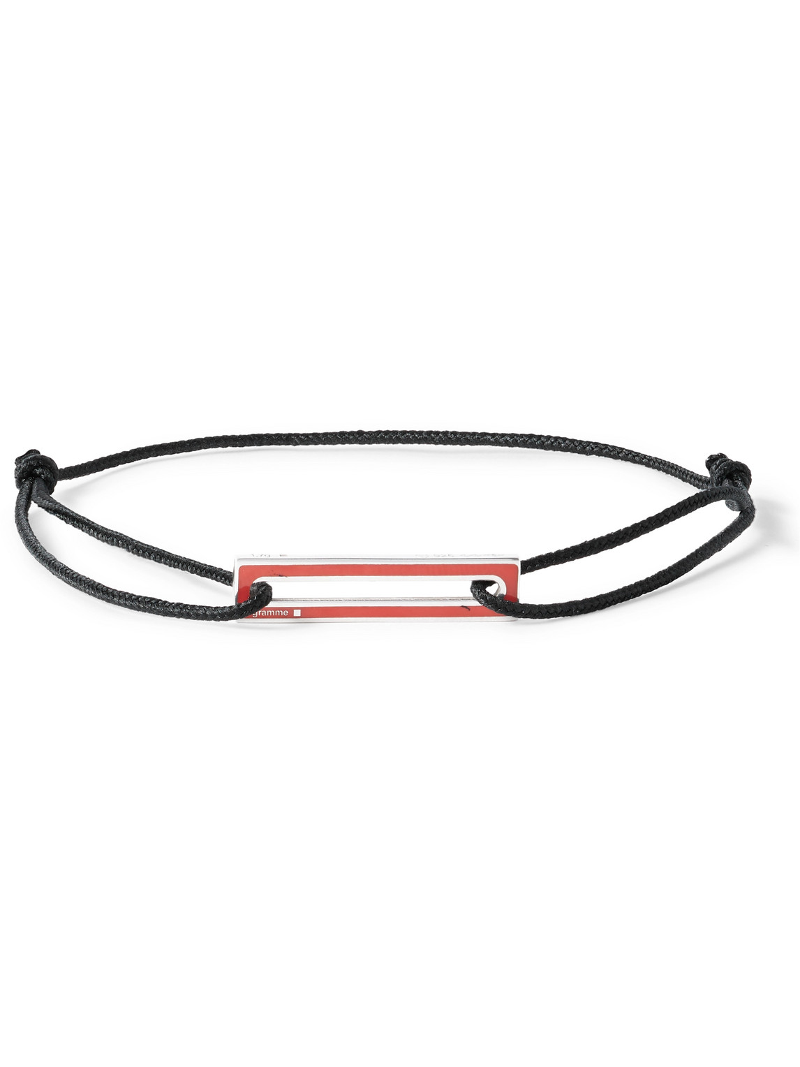 Le Gramme Le 1.7g Sterling Silver, Enamel And Cord Bracelet In Black