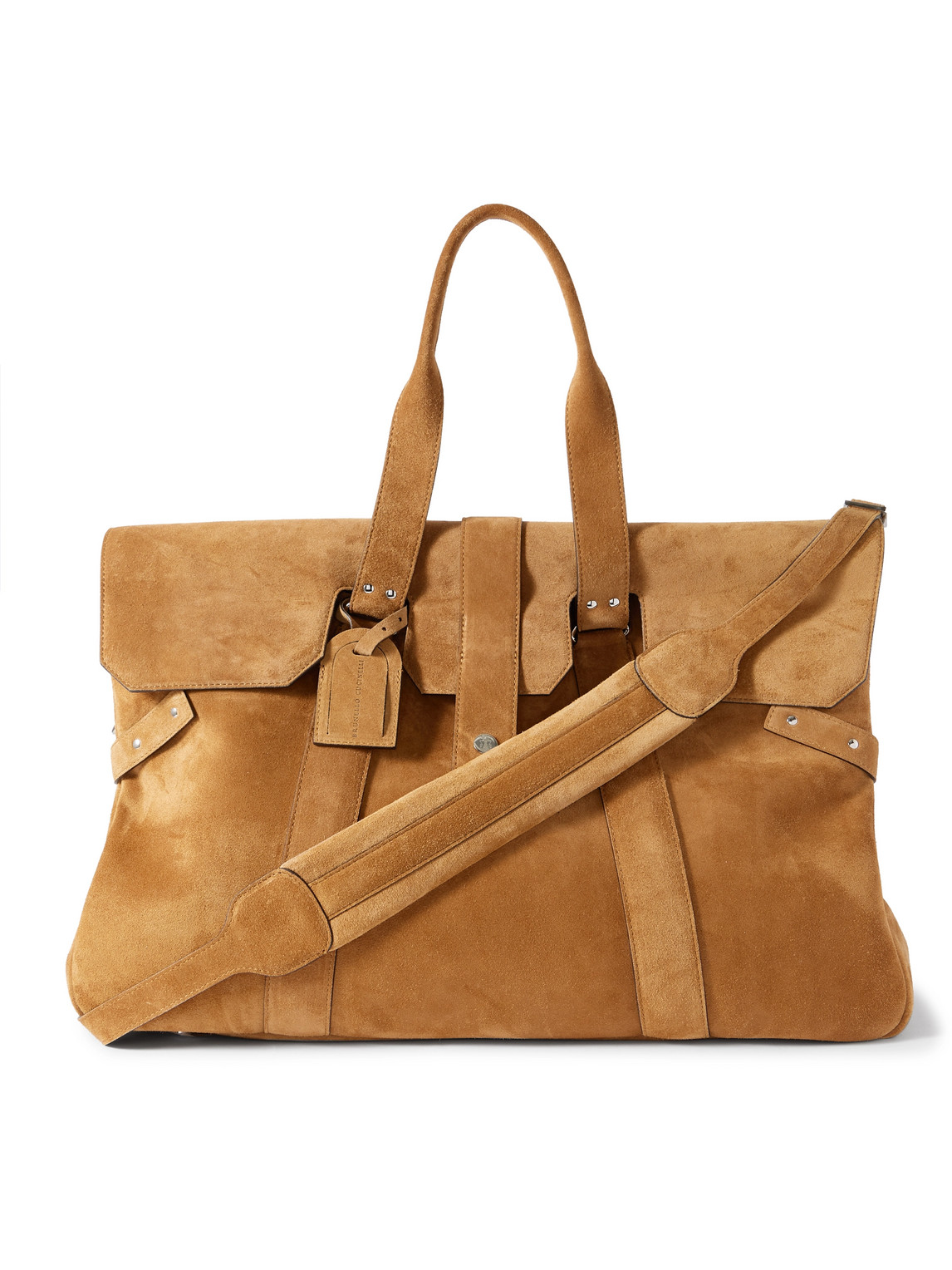 Brunello Cucinelli Suede Weekend Bag In Brown