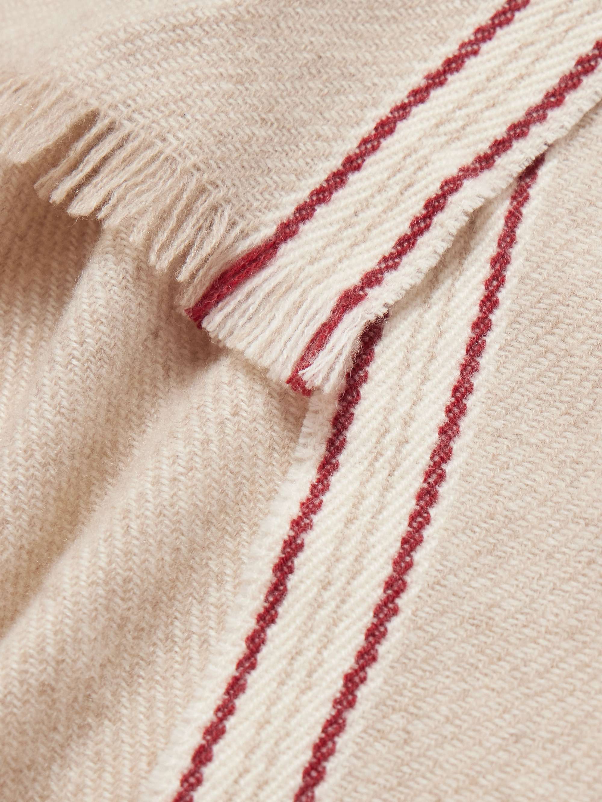 BRUNELLO CUCINELLI Striped Wool and Cashmere-Blend Scarf