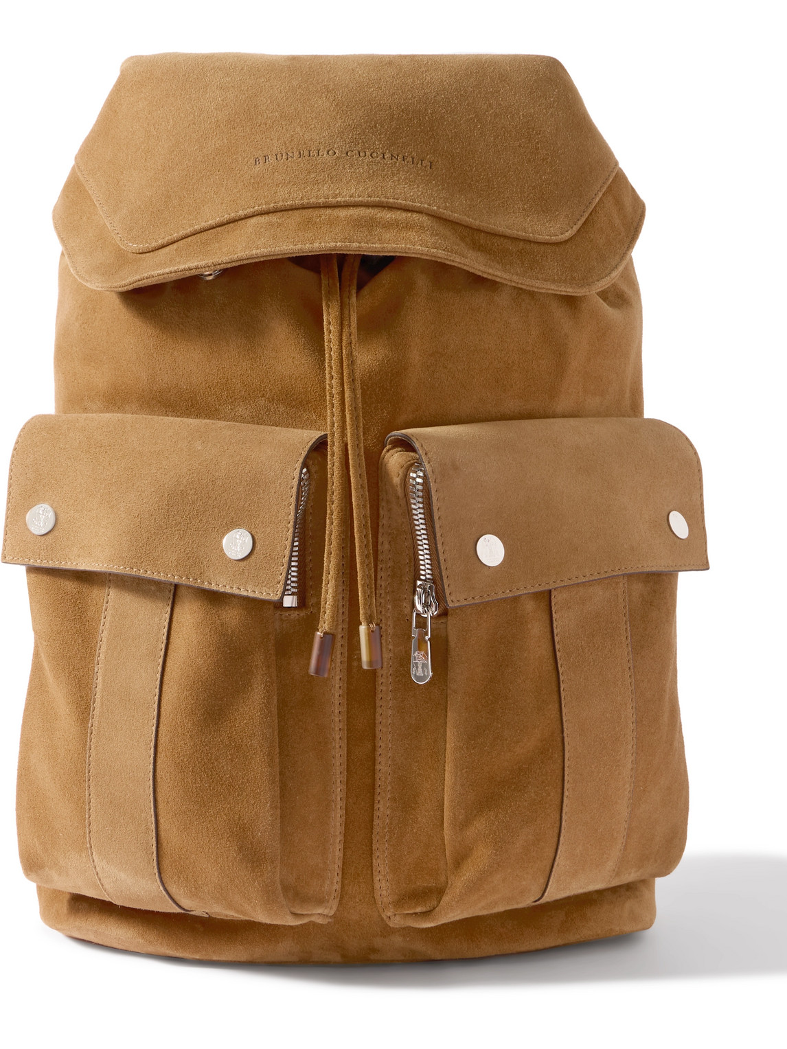 Brunello Cucinelli Suede Backpack In Brown