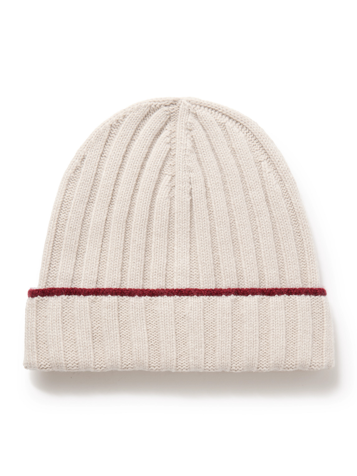 Brunello Cucinelli Cashmere Ribbed-knit Beanie In Neutrals