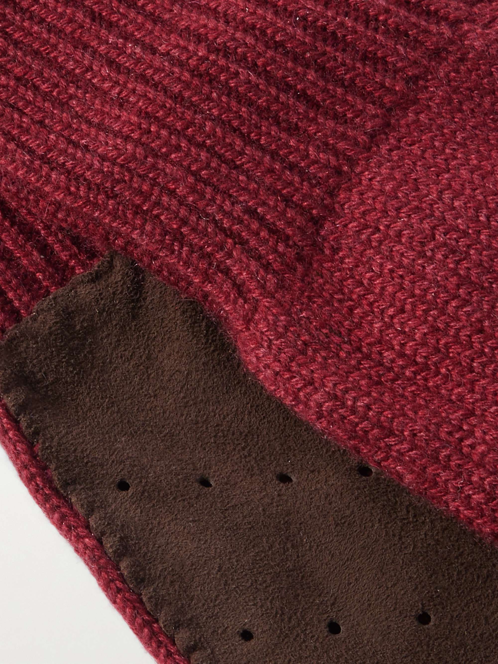 BRUNELLO CUCINELLI Suede-Trimmed Cashmere Gloves