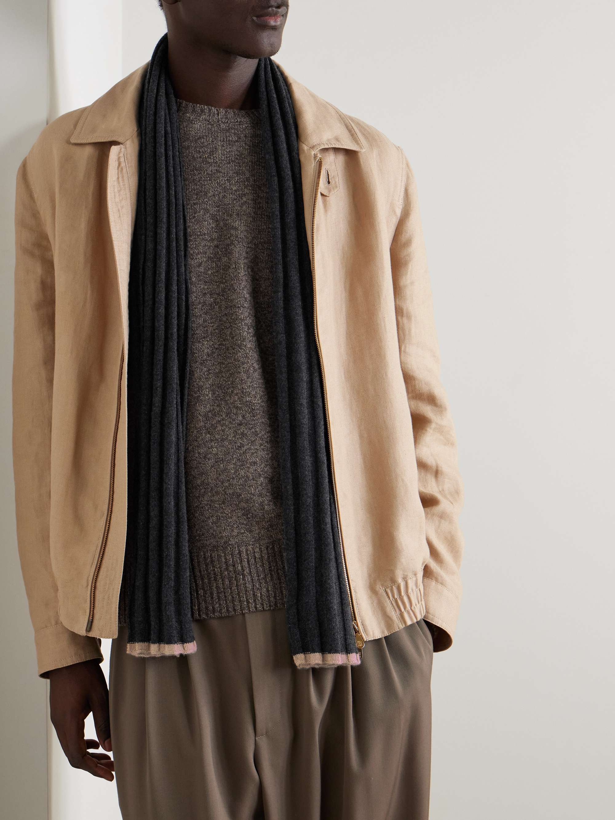 BRUNELLO CUCINELLI Ribbed Cashmere Scarf