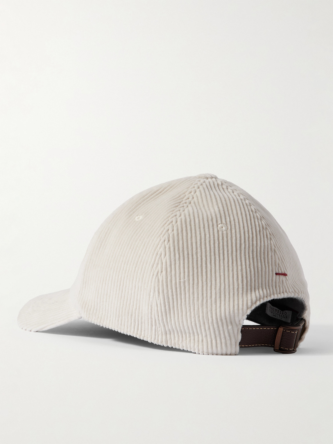 Brunello Cucinelli Logo-embroidered Cotton-blend Corduroy Cap In Neutrals