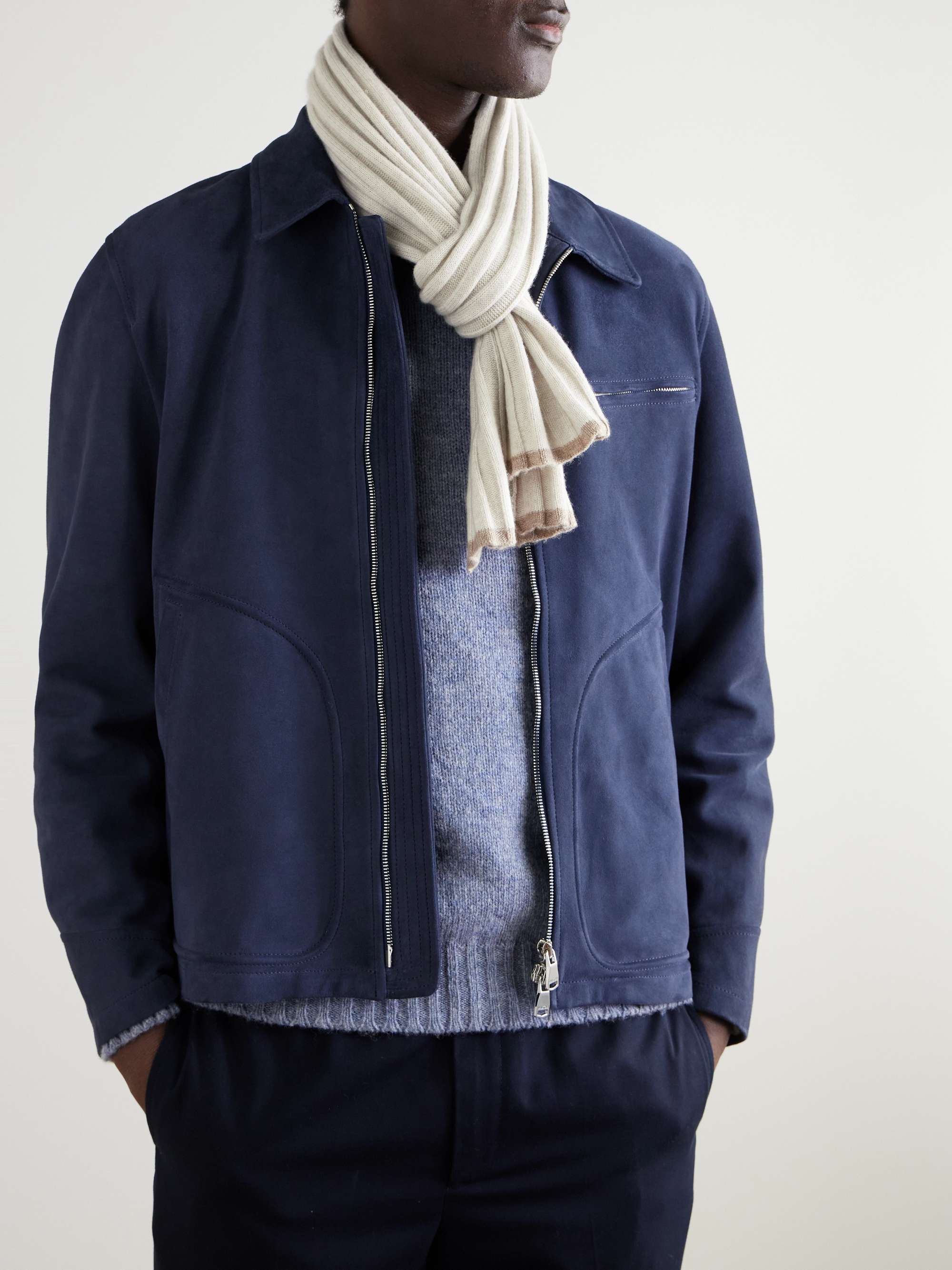 BRUNELLO CUCINELLI Ribbed Cashmere Scarf