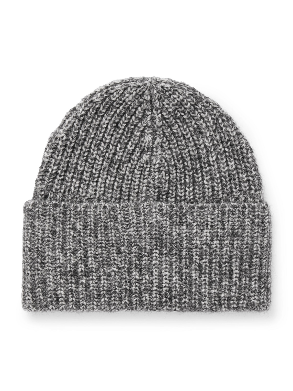 Brunello Cucinelli Ribbed Cashmere Beanie In Gray