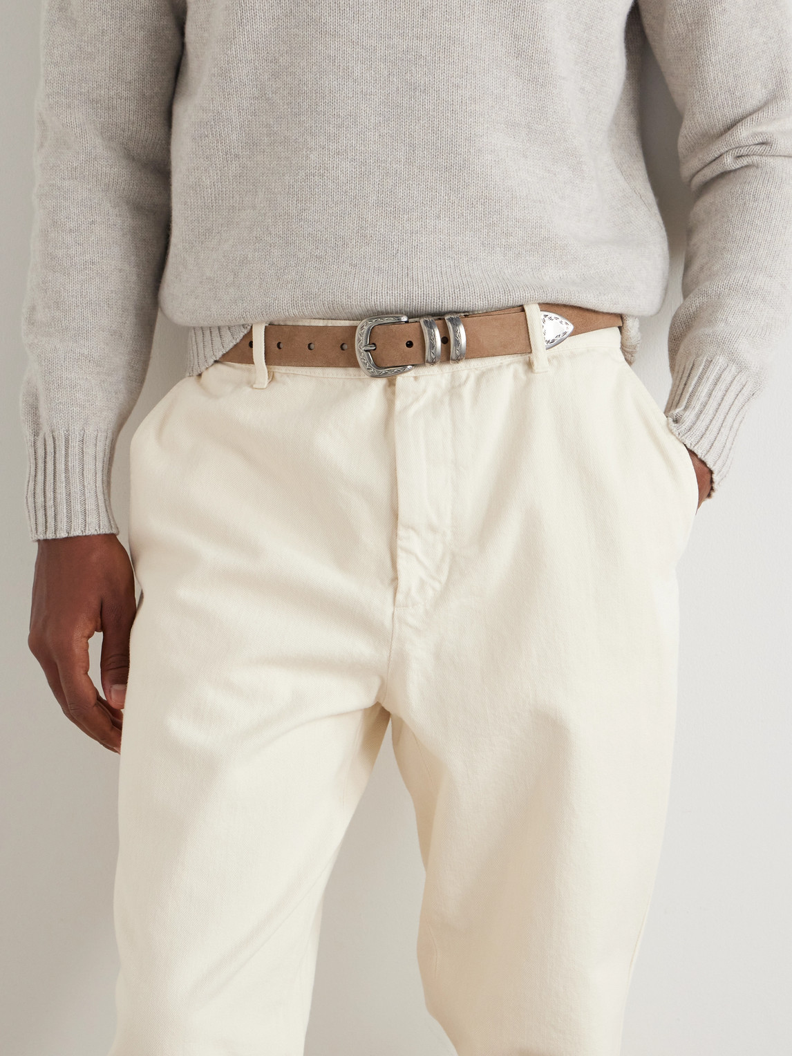 Brunello Cucinelli Suede Belt In Brown