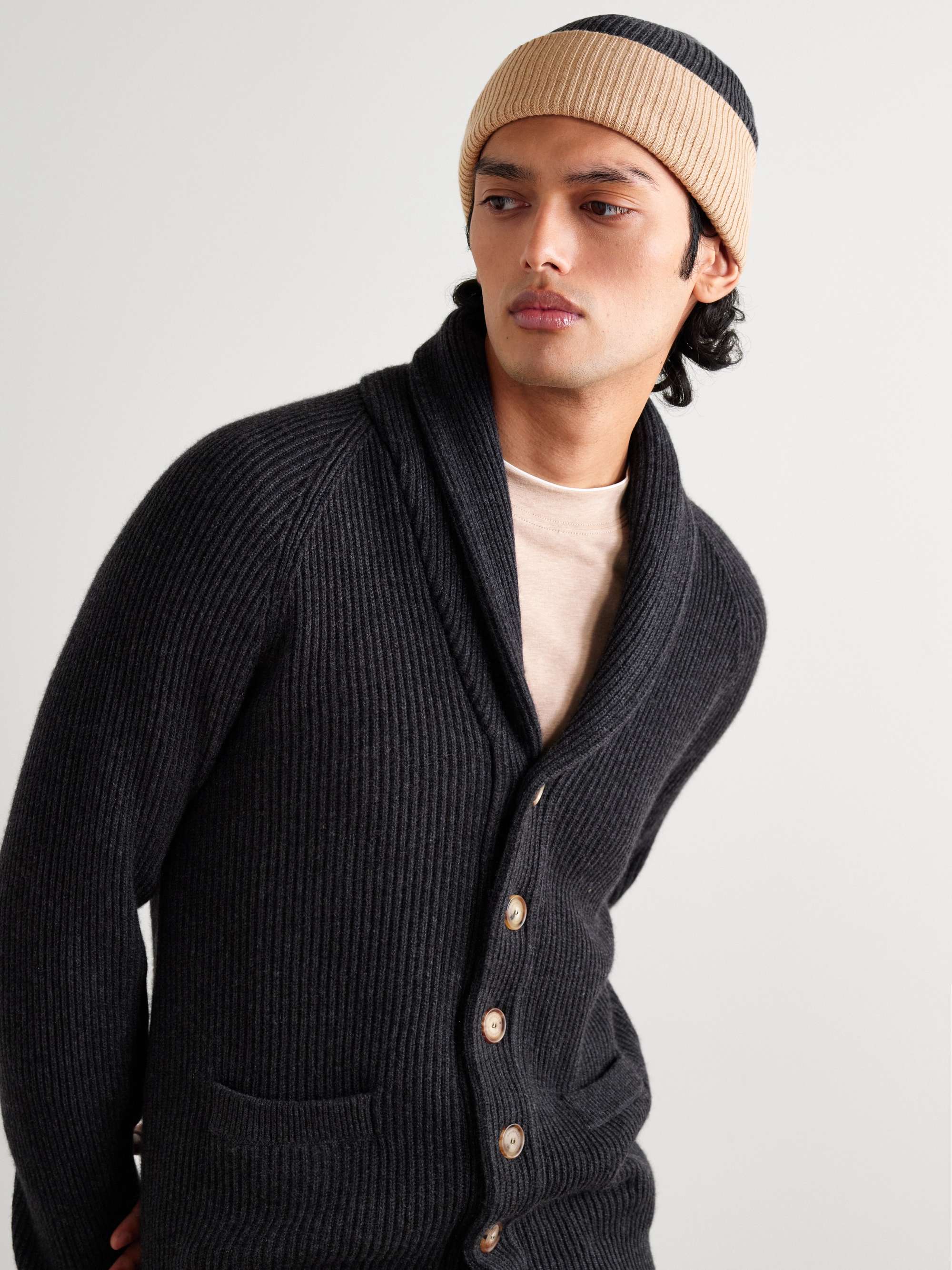 BRUNELLO CUCINELLI Reversible Ribbed Cashmere Beanie