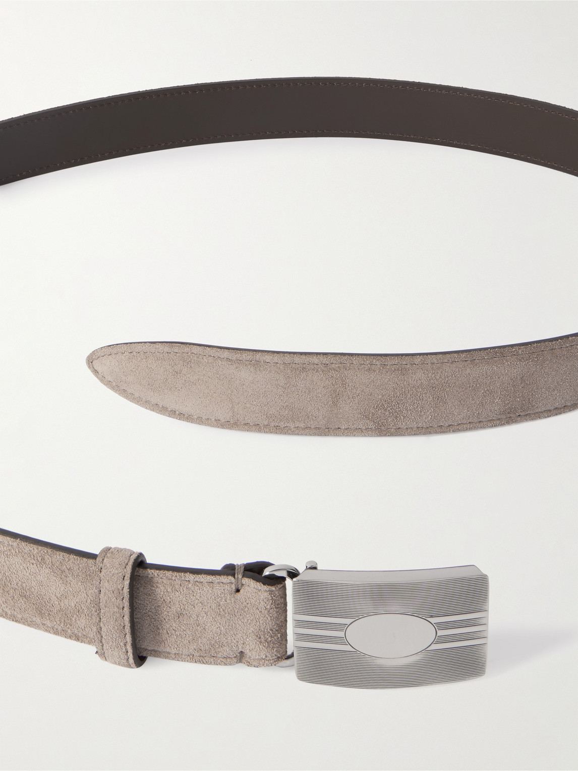 Brunello Cucinelli 2.5cm Suede Belt In Gray