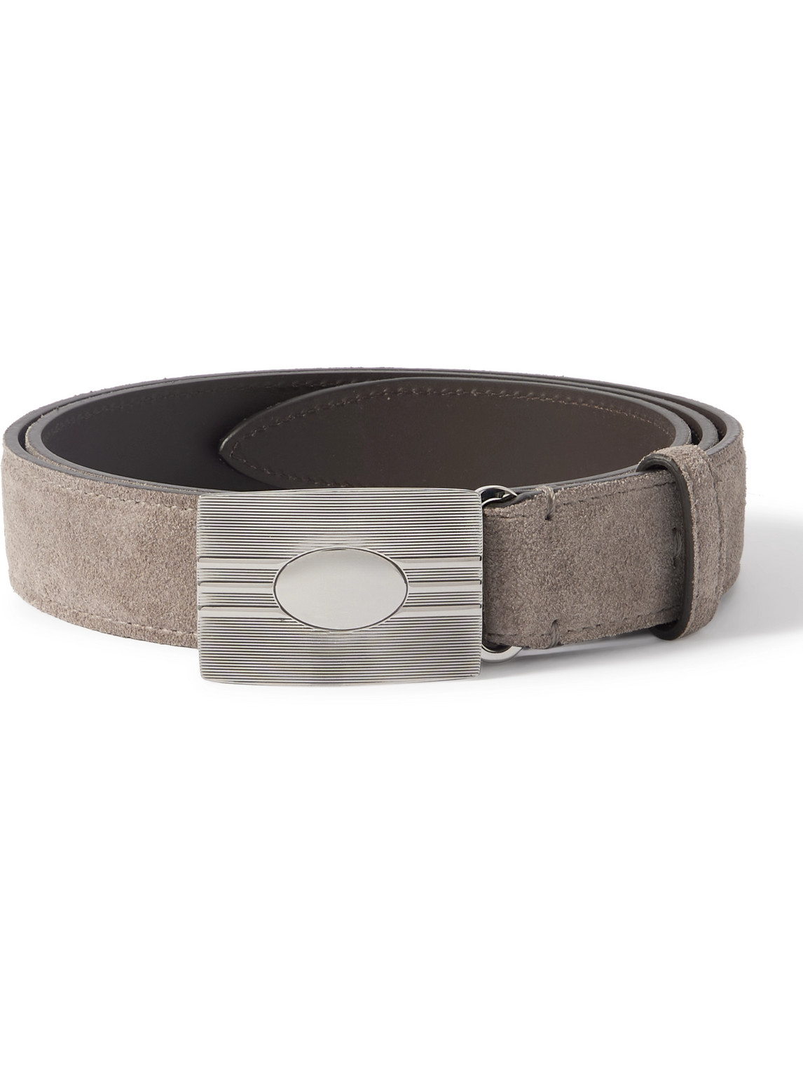 Brunello Cucinelli 2.5cm Suede Belt In Gray