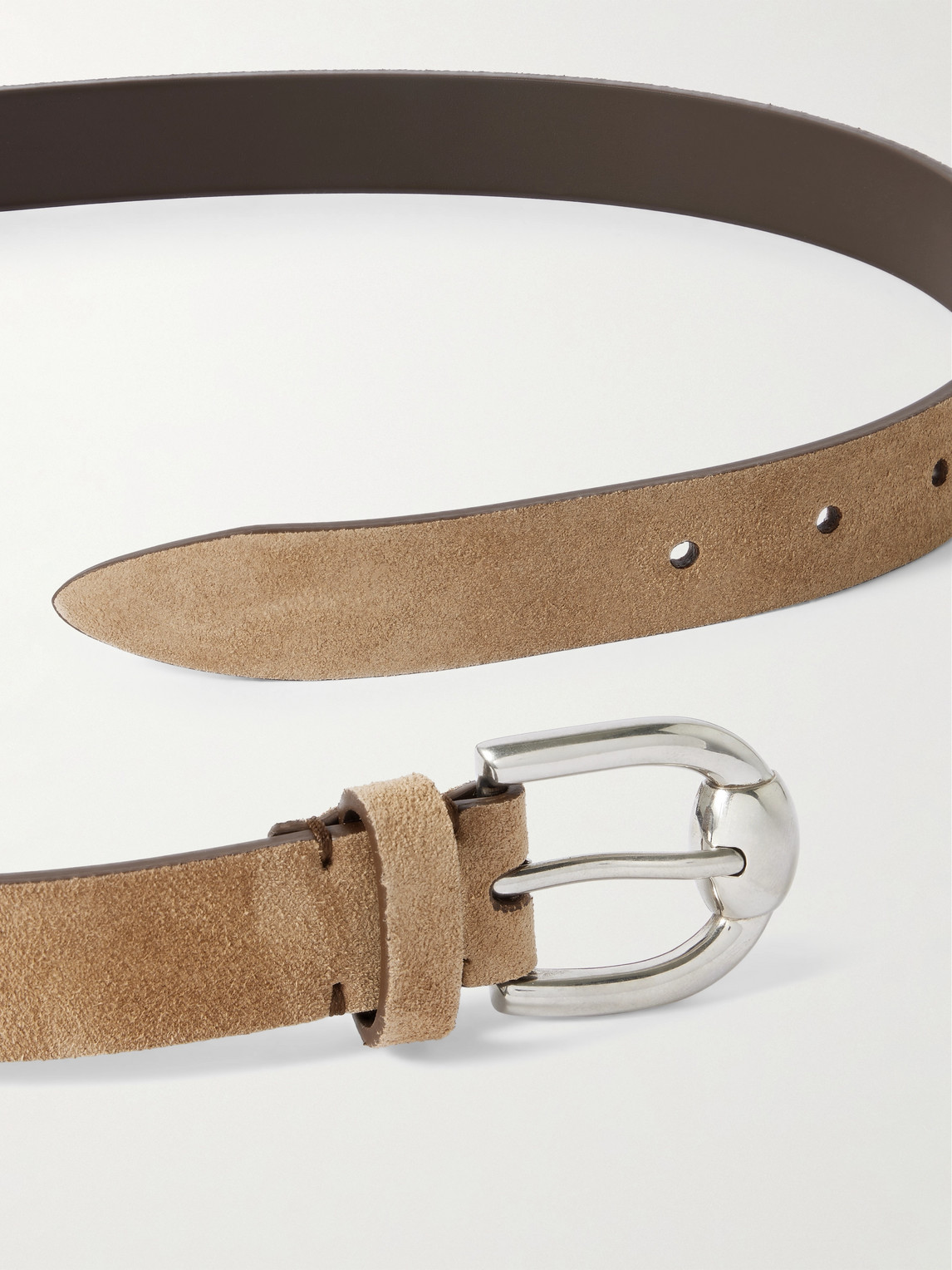 Brunello Cucinelli 3cm Suede Belt In Brown