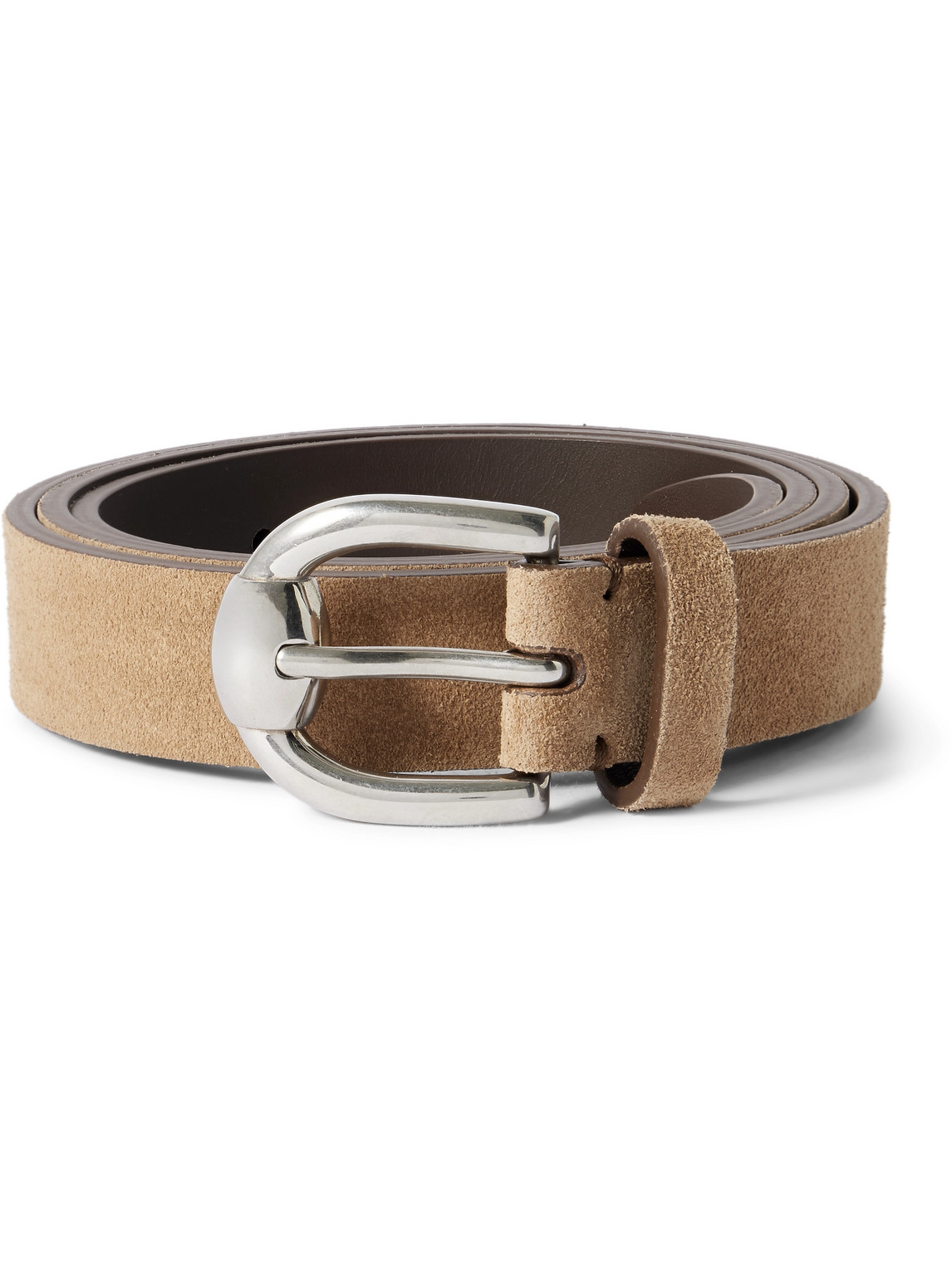 Brunello Cucinelli 3cm Suede Belt In Brown