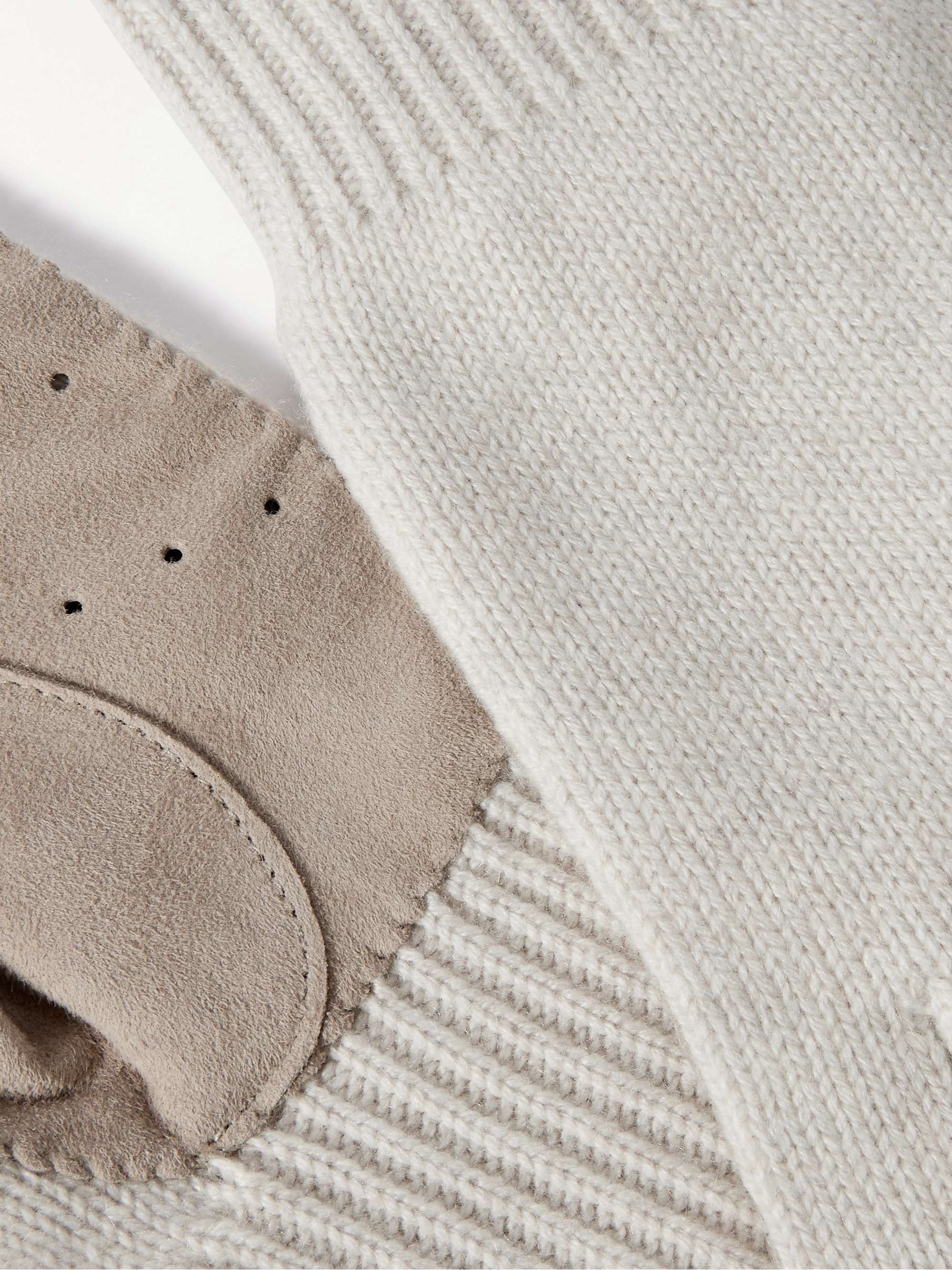 BRUNELLO CUCINELLI Suede-Trimmed Cashmere Gloves