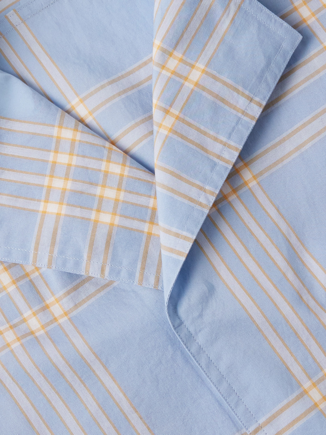 Auralee Camp-collar Checked Cotton Shirt In Blue